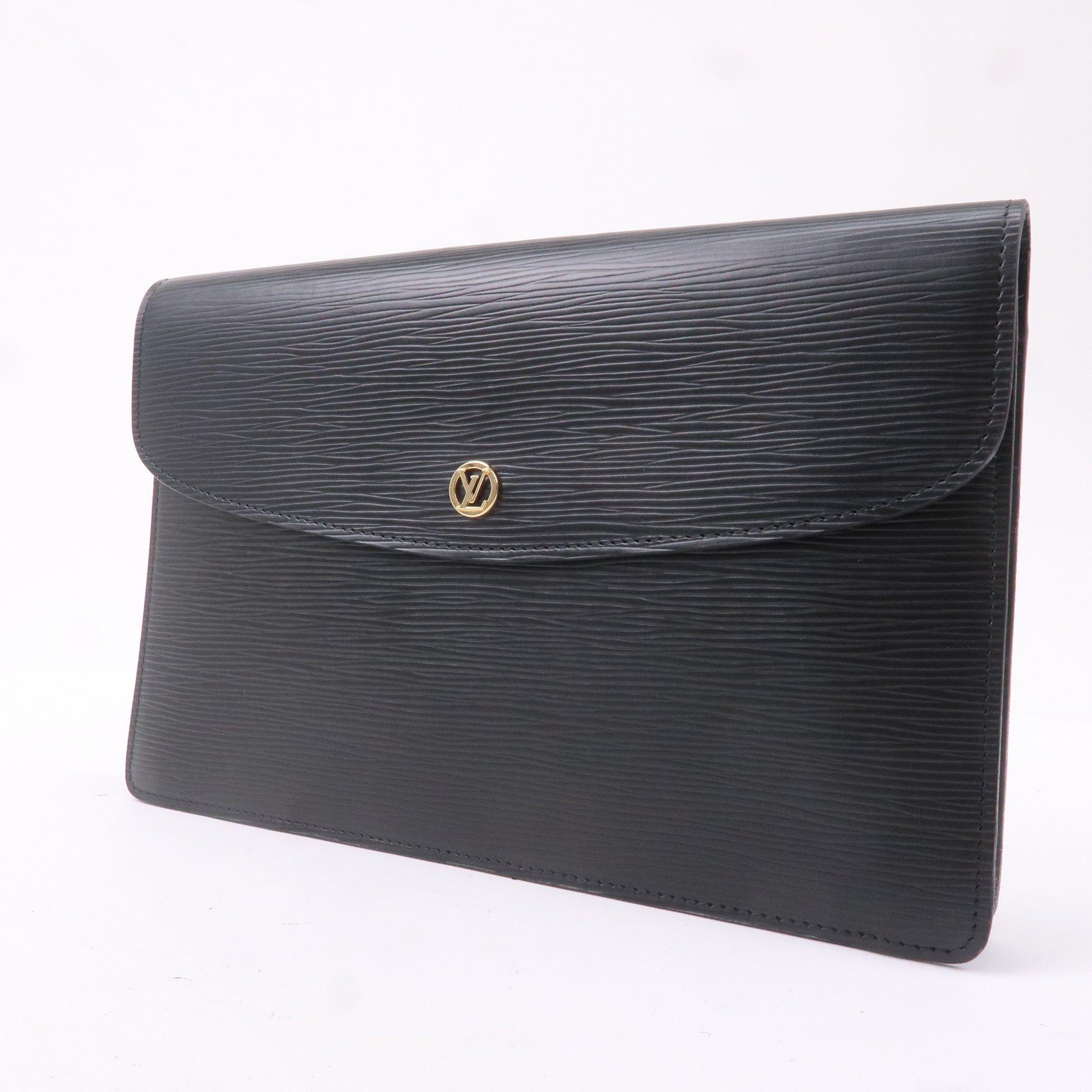 Louis Vuitton Black Epi leather Pochette Montaigne Crossbody Shoulder Bag