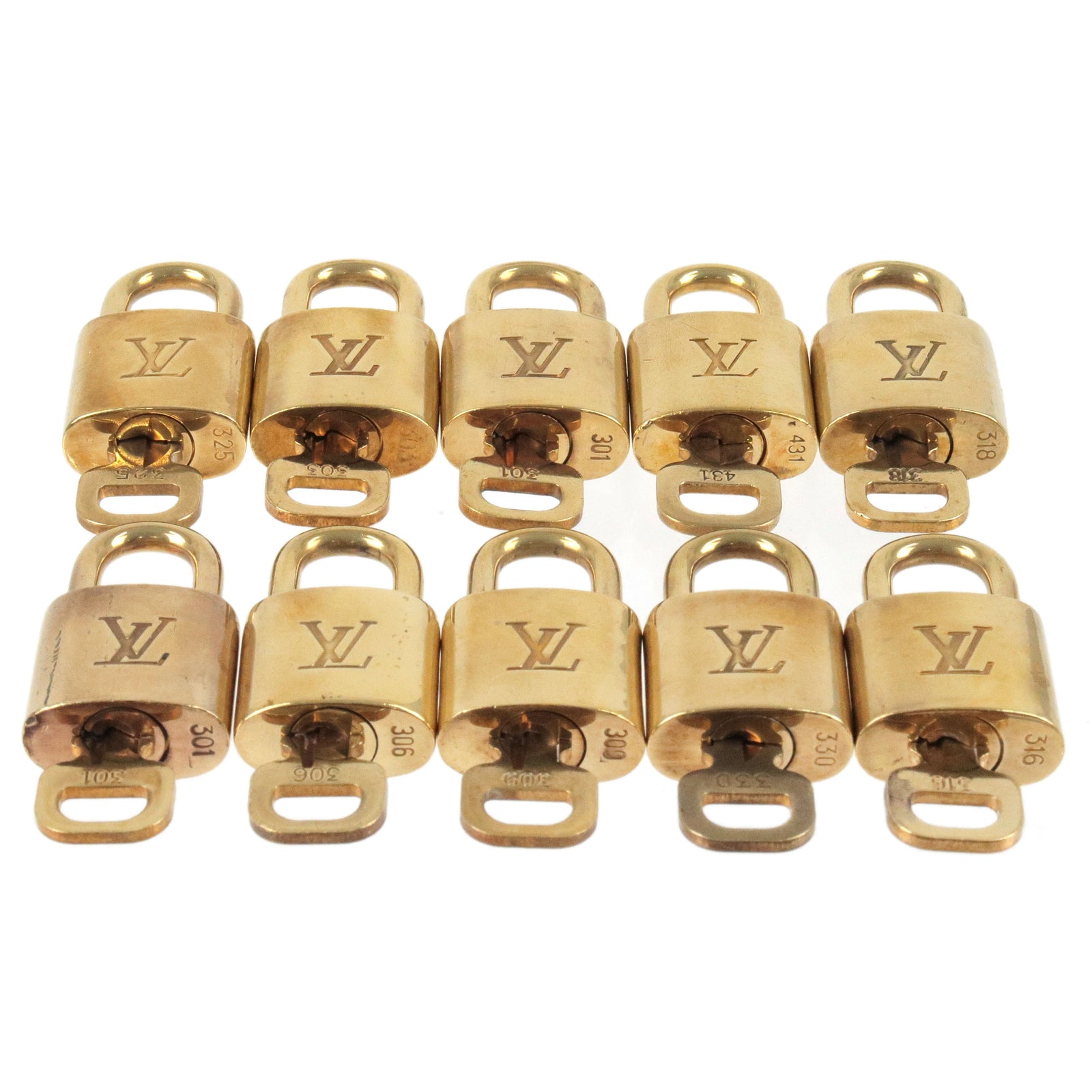 Louis-Vuitton-Set-of-10-Lock-&-Key-Cadena-Key-Lock – dct
