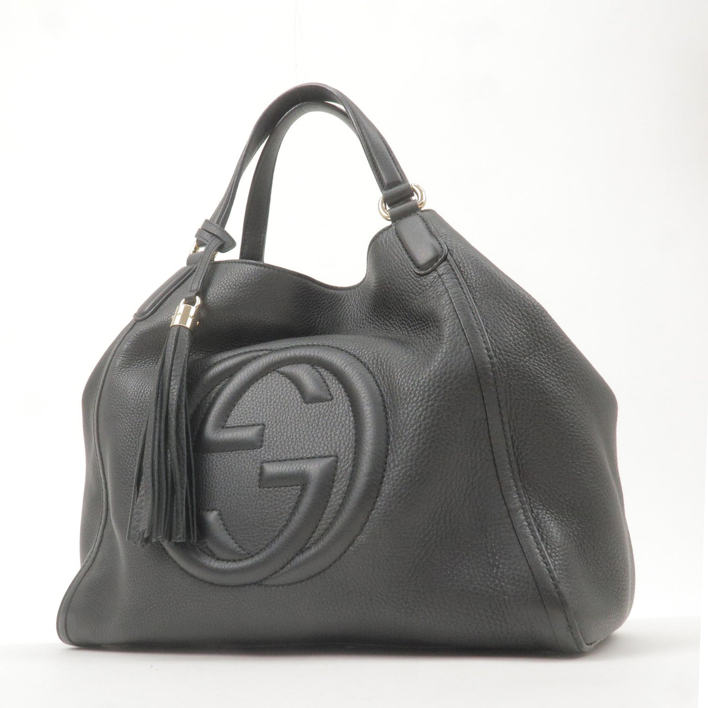 % Authentic Gucci Soho Boston Black Leather Bag for Sale in