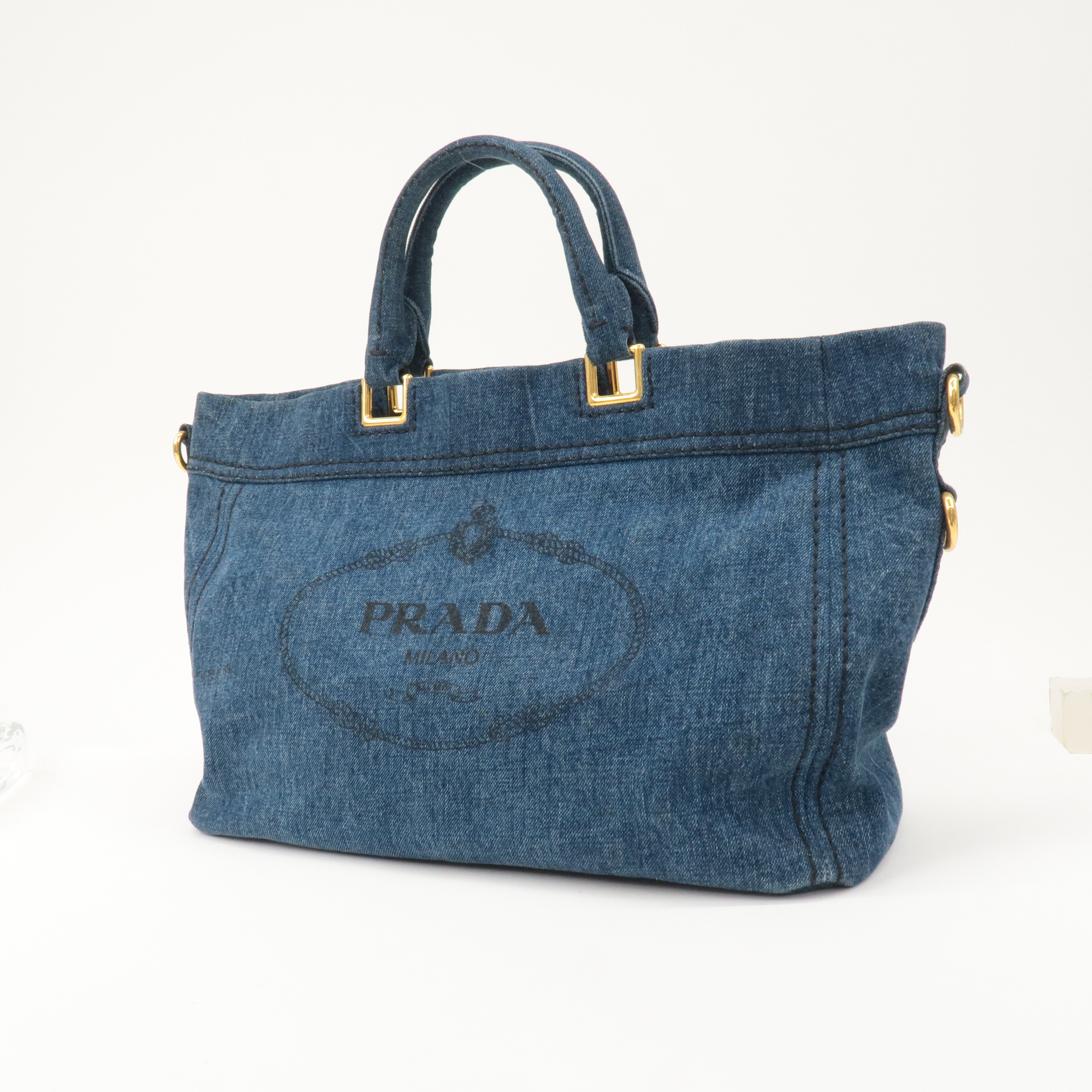 Bottega Veneta - Arco Denim Tote Bag in Blue Bottega Veneta