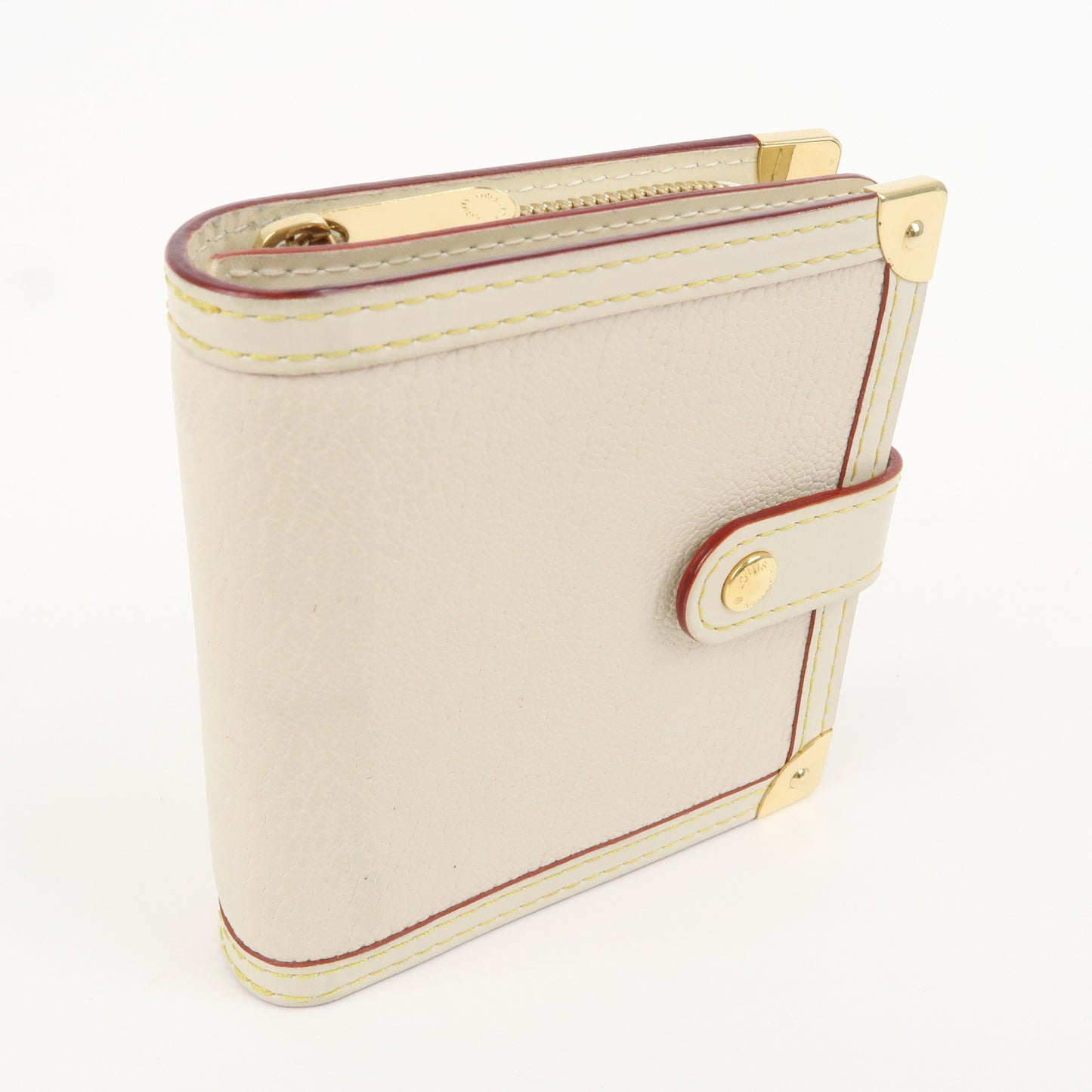 Louis Vuitton M91831 White Suhali Zipped Compact Wallet