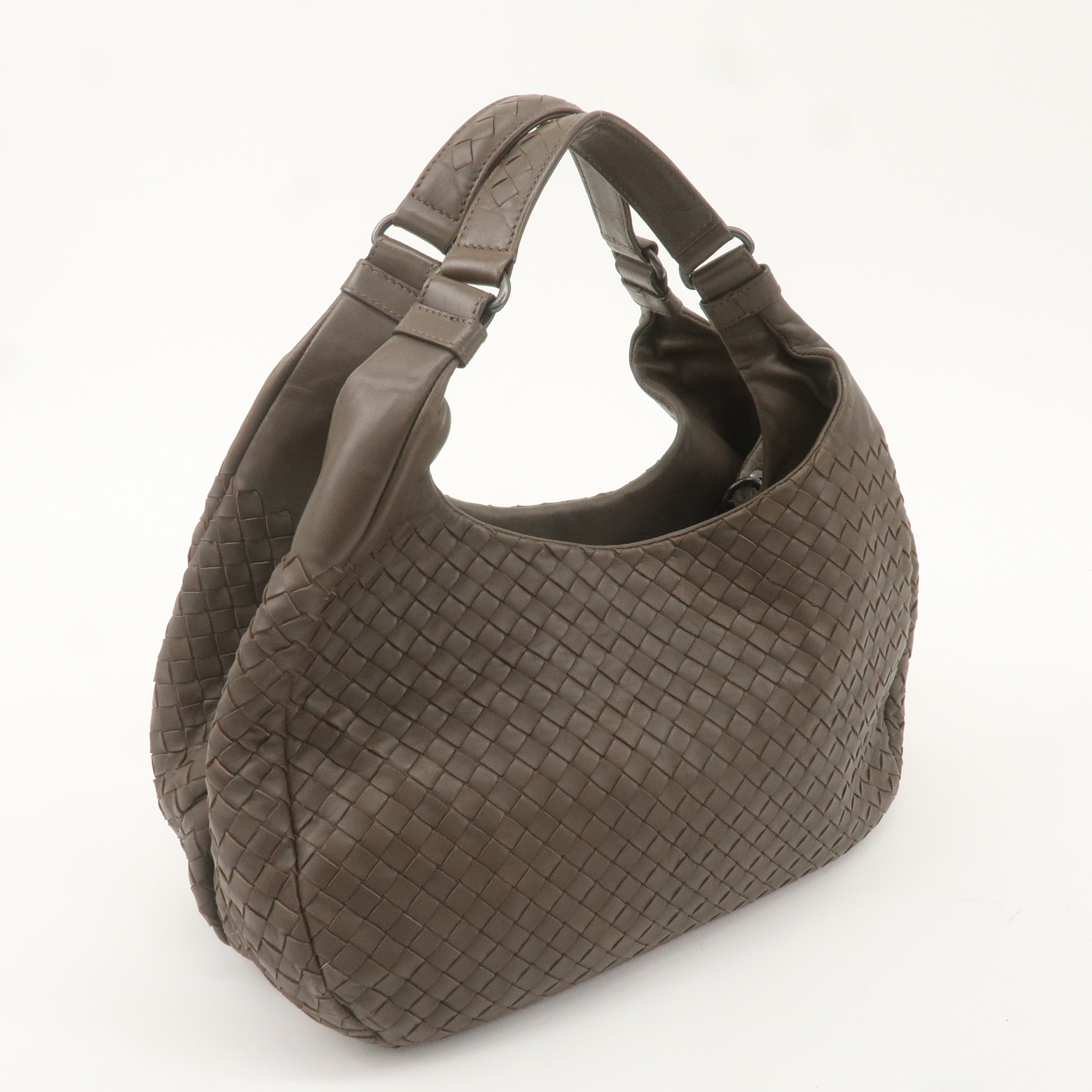 BOTTEGA VENETA Intrecciato Leather Shoulder Bag Brown 125787