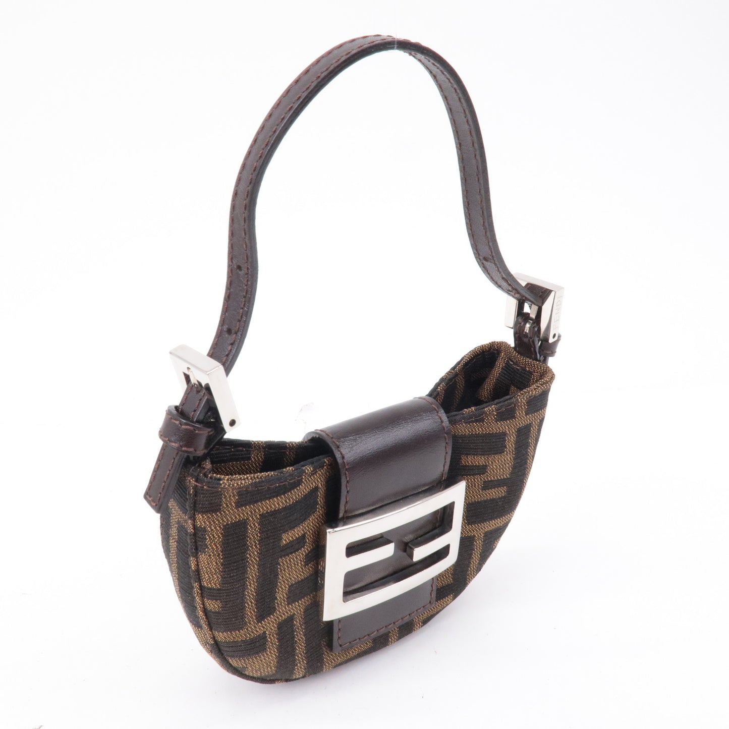 FENDI-Zucca-Canvas-Leather-Shoulder-Bag-Khaki-Black – dct