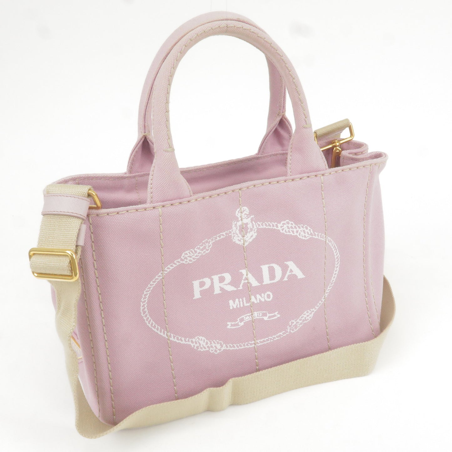 PRADA Canapa Mini Canvas 2Way Bag Shoulder Bag Lavender 1BG439
