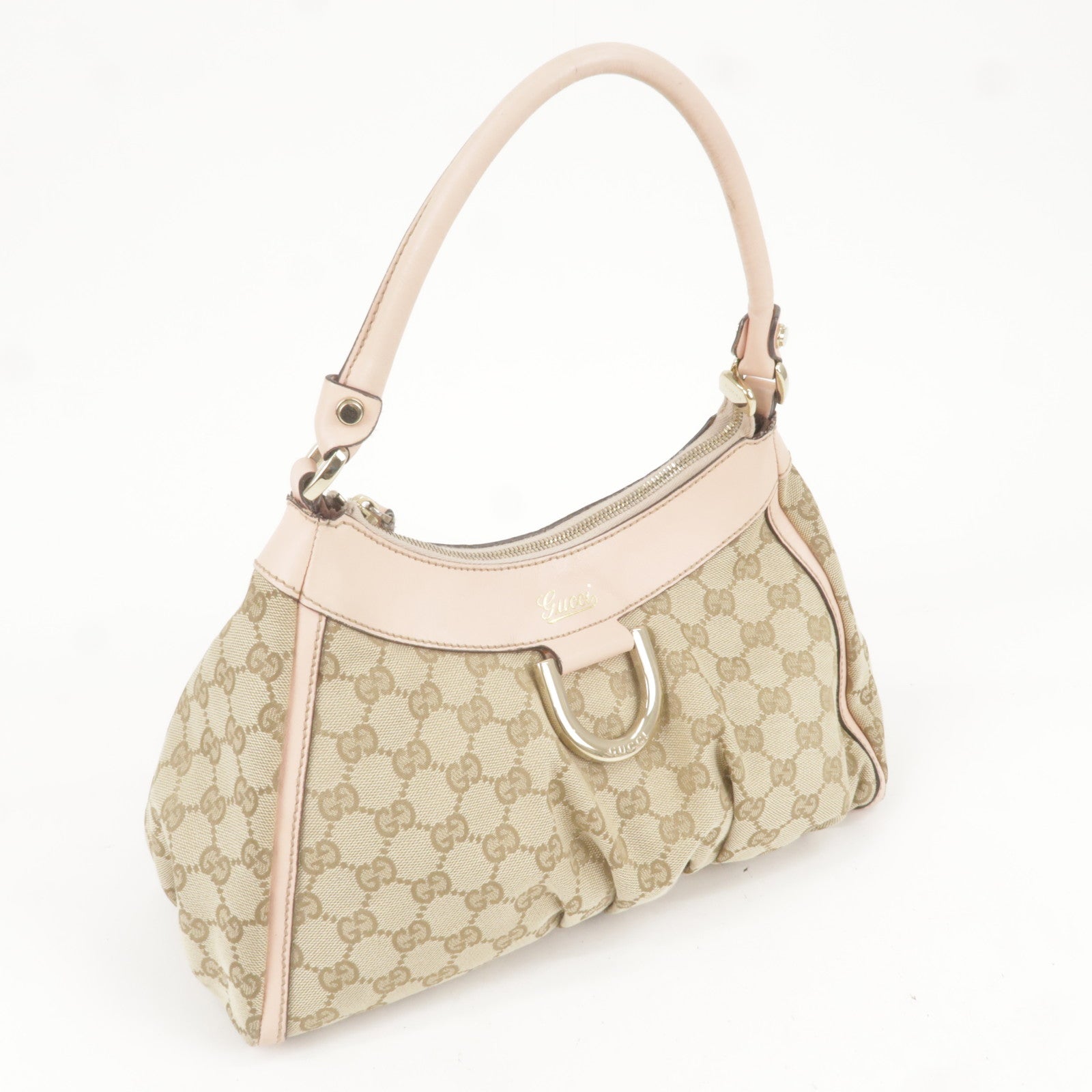 GUCCI-Abbey-GG-Canvas-Leather-Shoulder-Bag-Beige-Pink-190525 –  dct-ep_vintage luxury Store