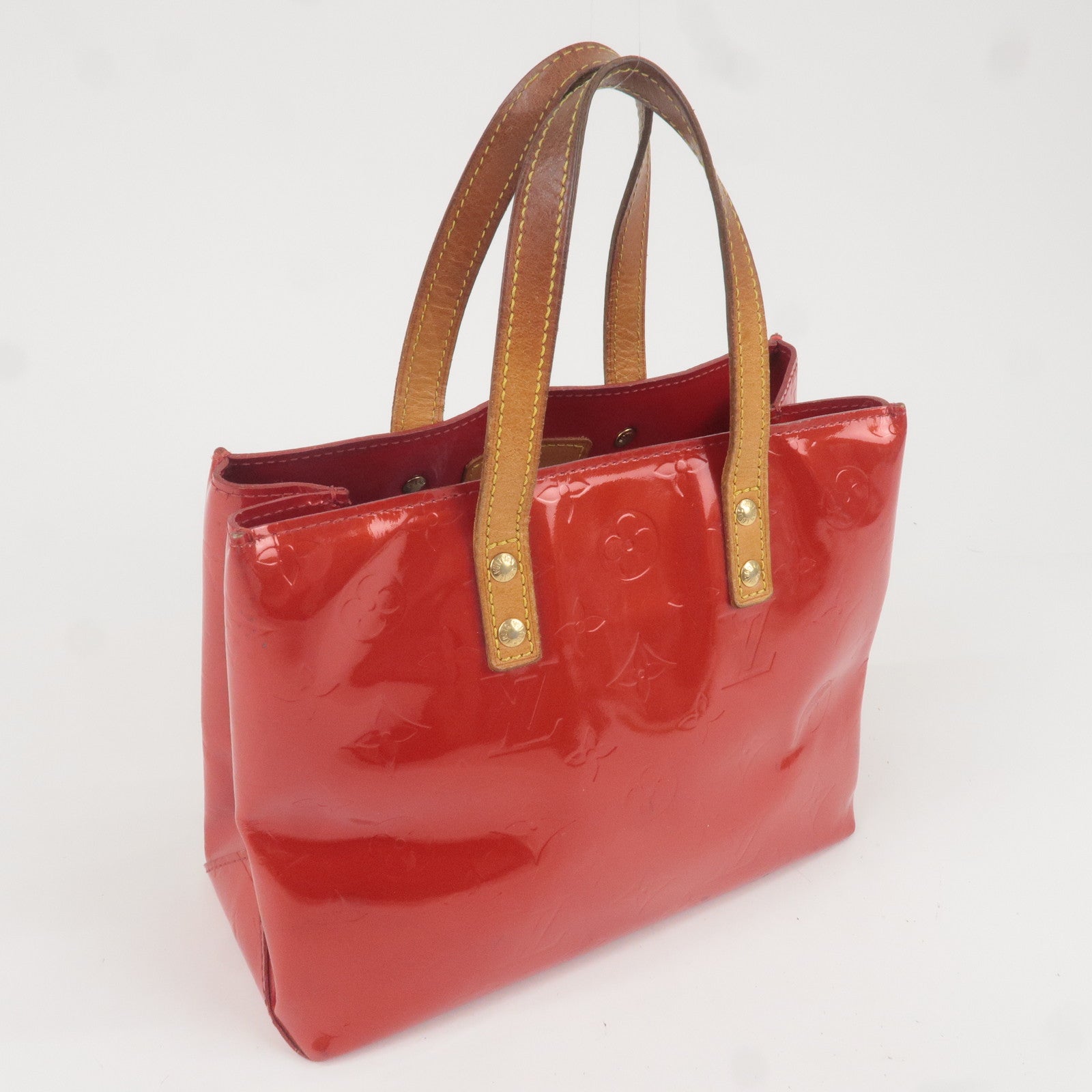 Louis Vuitton Monogram Vernis Reade PM M91088 Handbag Rouge