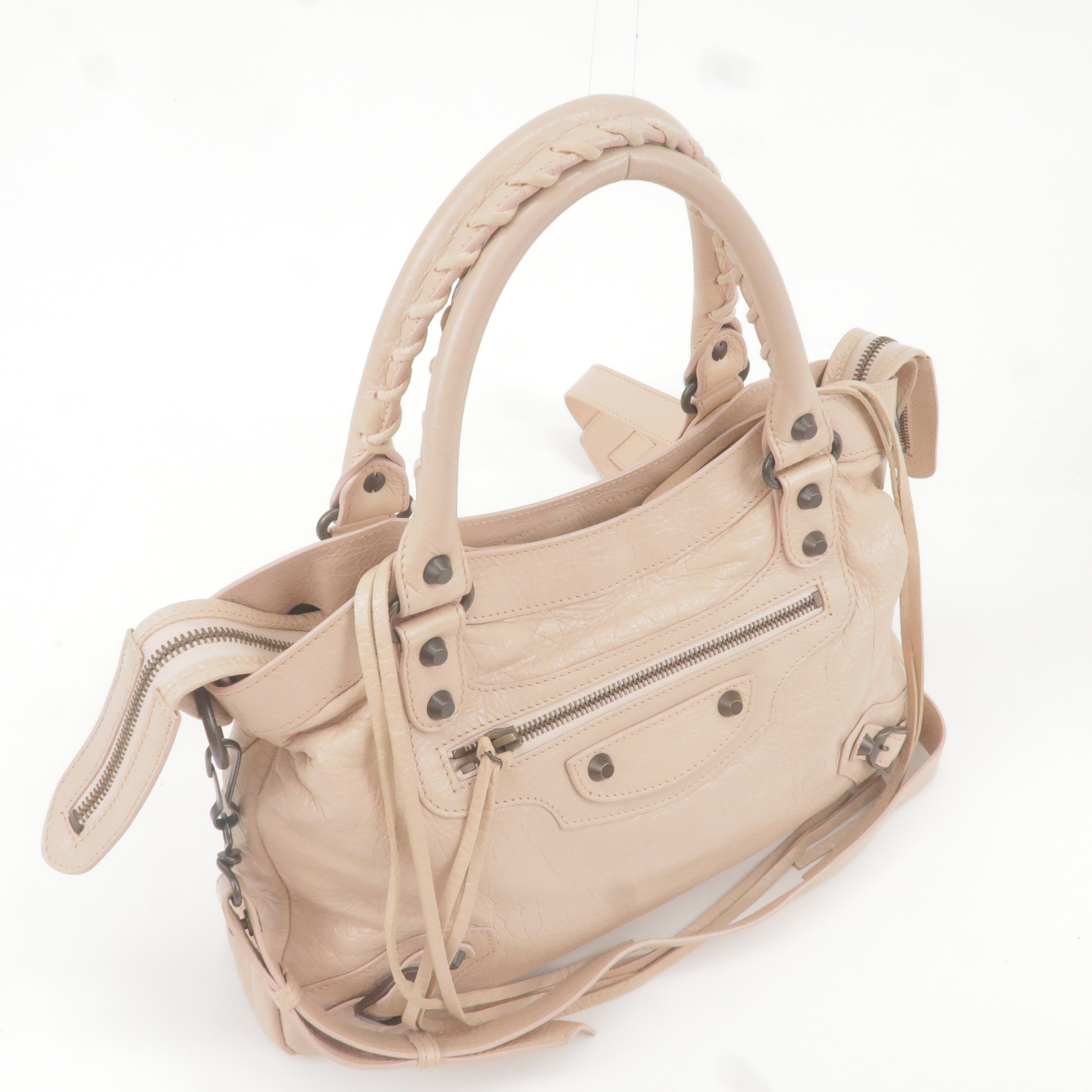 Beige balenciaga city online bag