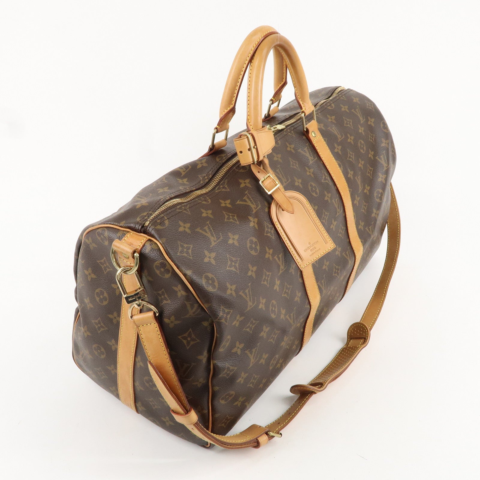 Louis Vuitton Monogram Keep All Bandouliere 50 Boston Bag M41416