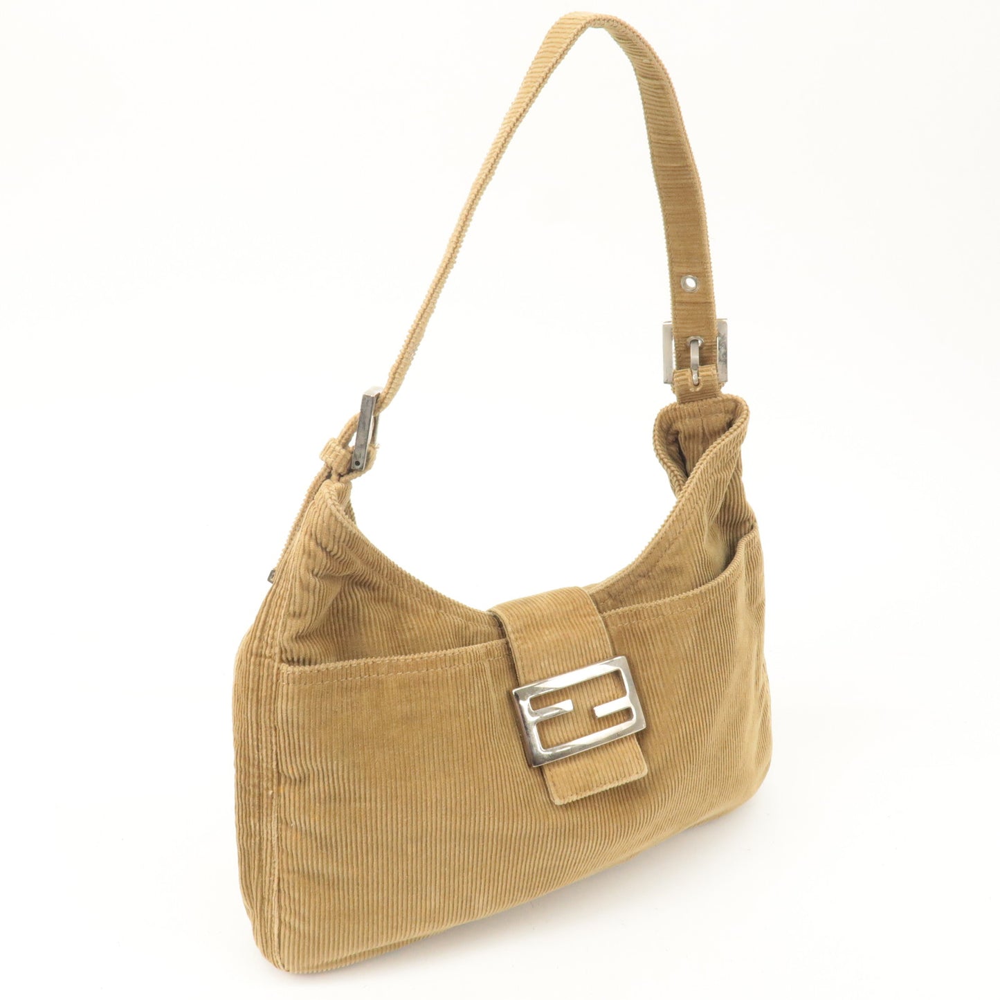 FENDI Corduroy Shoulder Bag Hand Bag Brown 26569