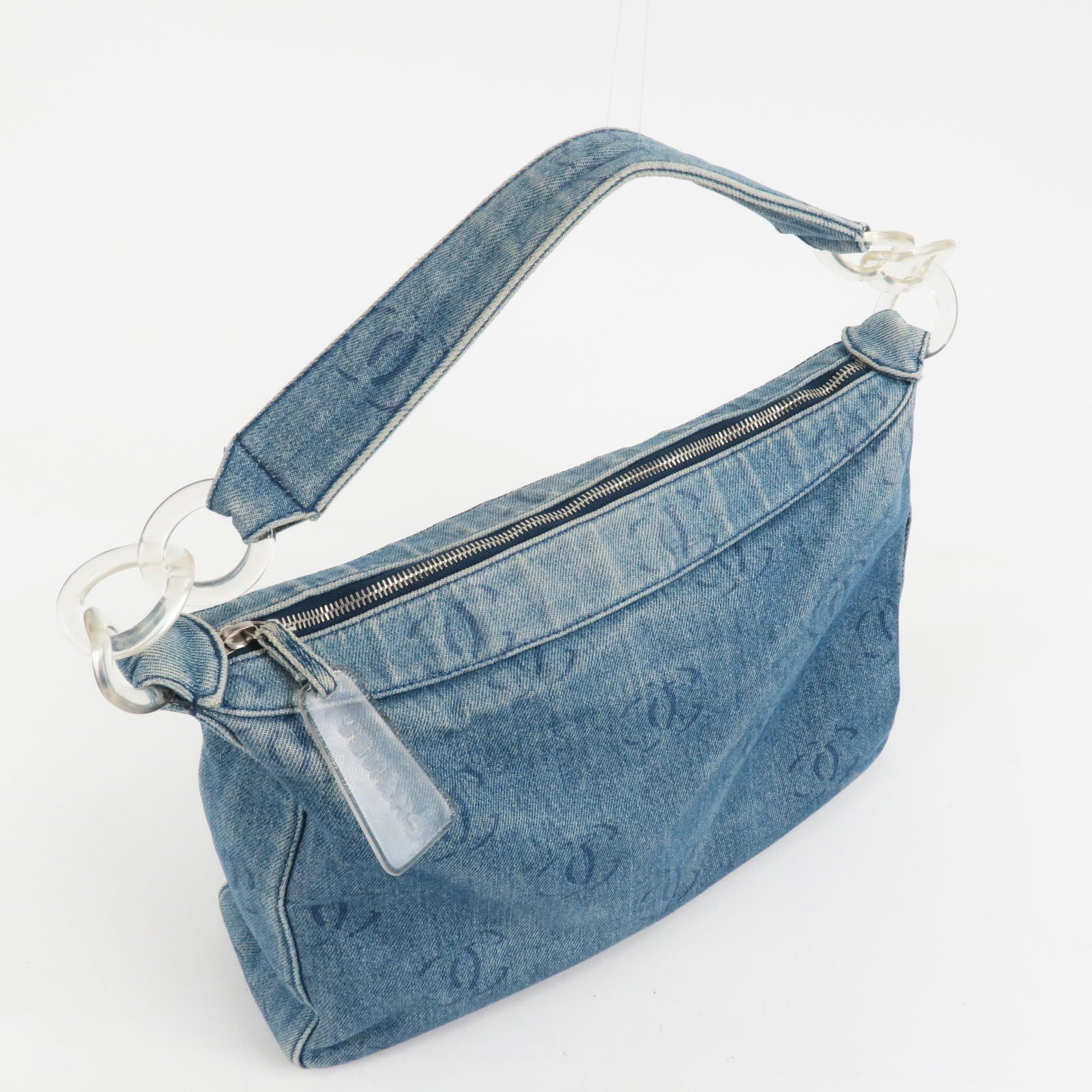 Blue Chanel CC Denim Shoulder Bag