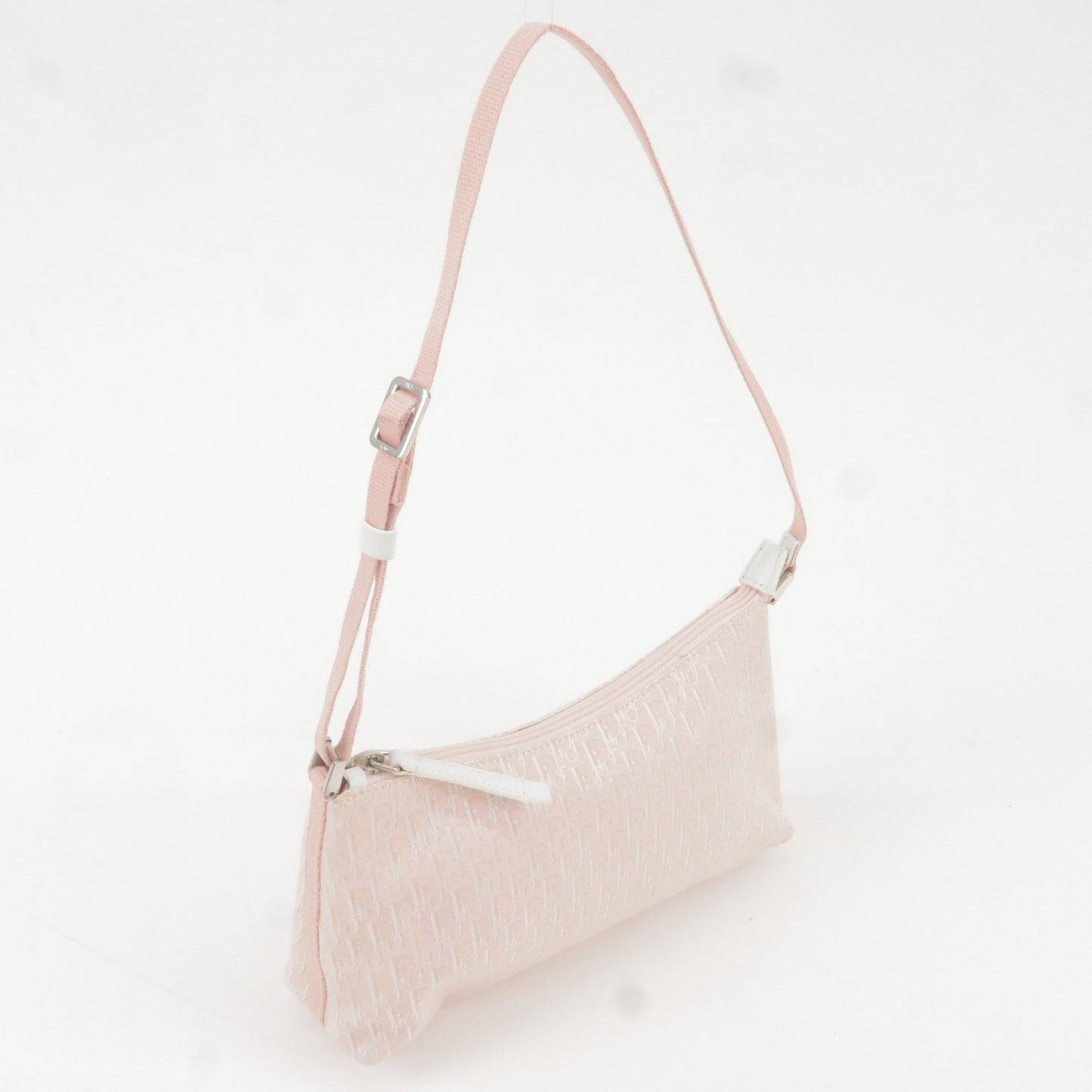 Christian Dior Trotter Canvas Leather Shoulder Bag Pink
