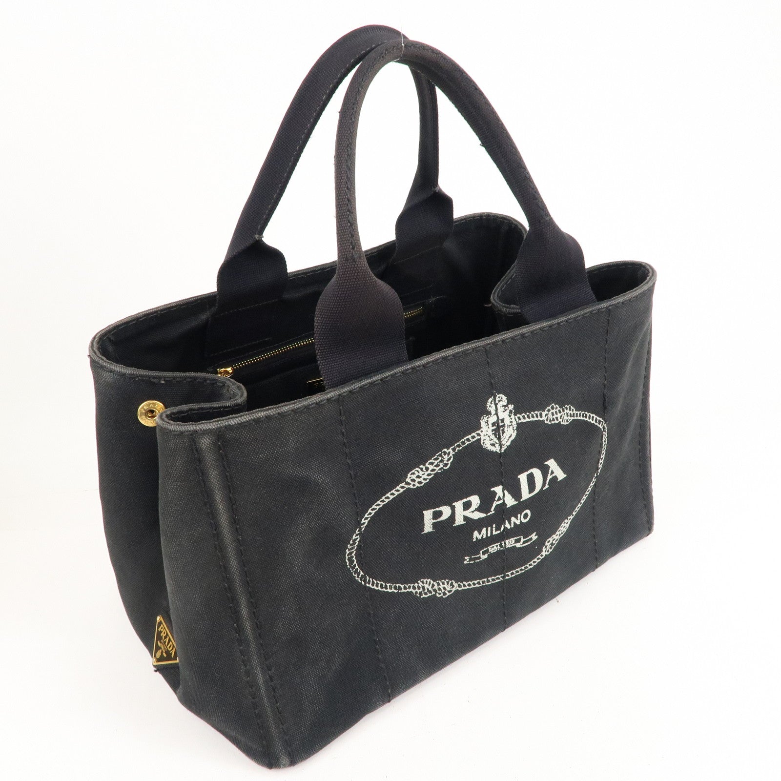 Prada Canapa Canvas Tote in Black