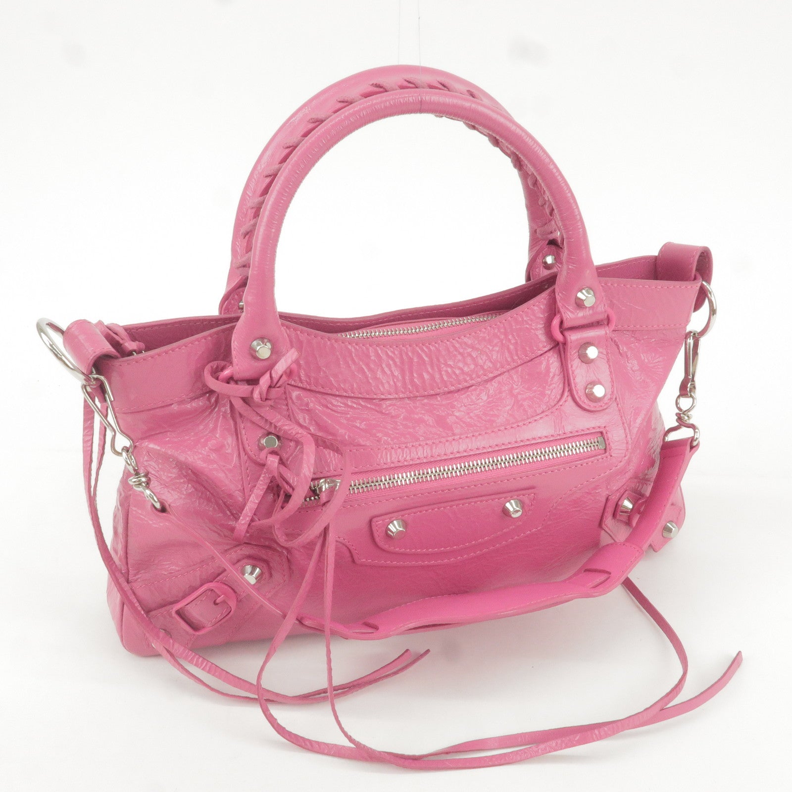 BALENCIAGA The First 103208 2 Way Shoulder Bag Hand Bag Leather Dusty Pink  Used
