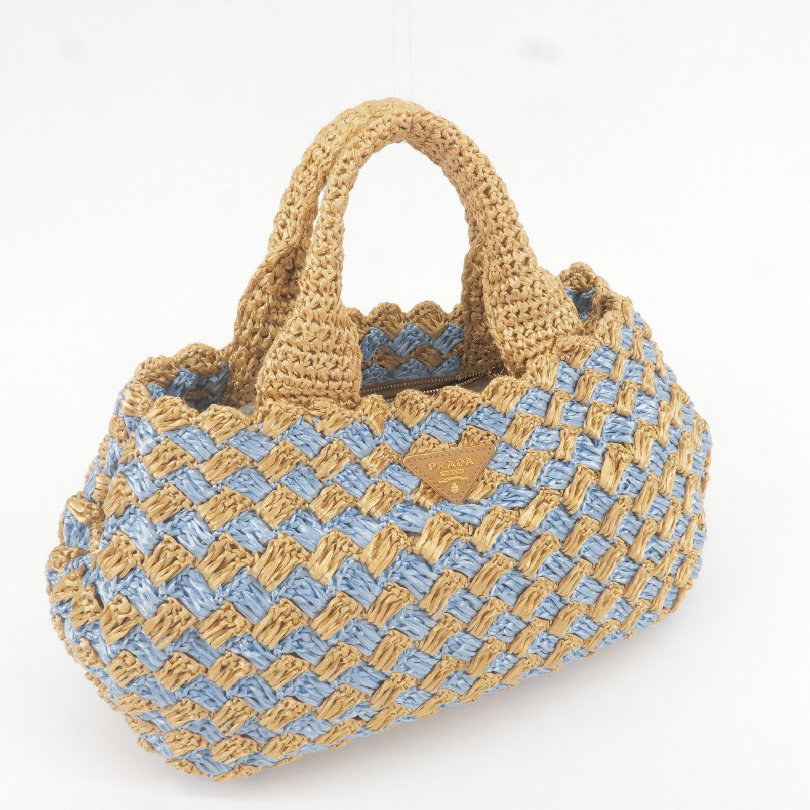 PRADA-Raffia-Crochet-Canapa-Tote-Bag-Blue-Beige-BN2303 – dct-ep_vintage  luxury Store
