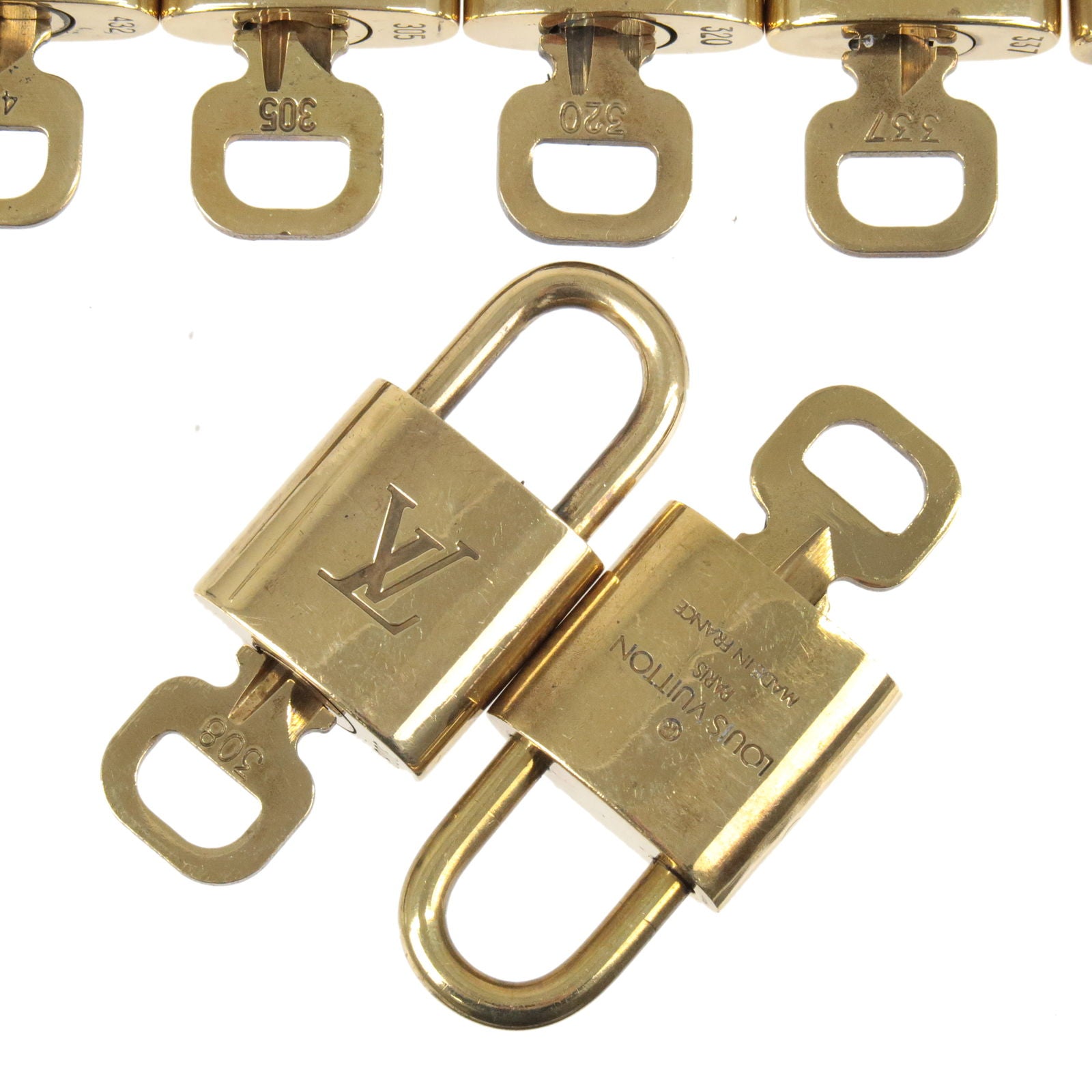 Louis Vuitton Purse Lock and Key Brass Authentic Number 305 FREE SHIPPING