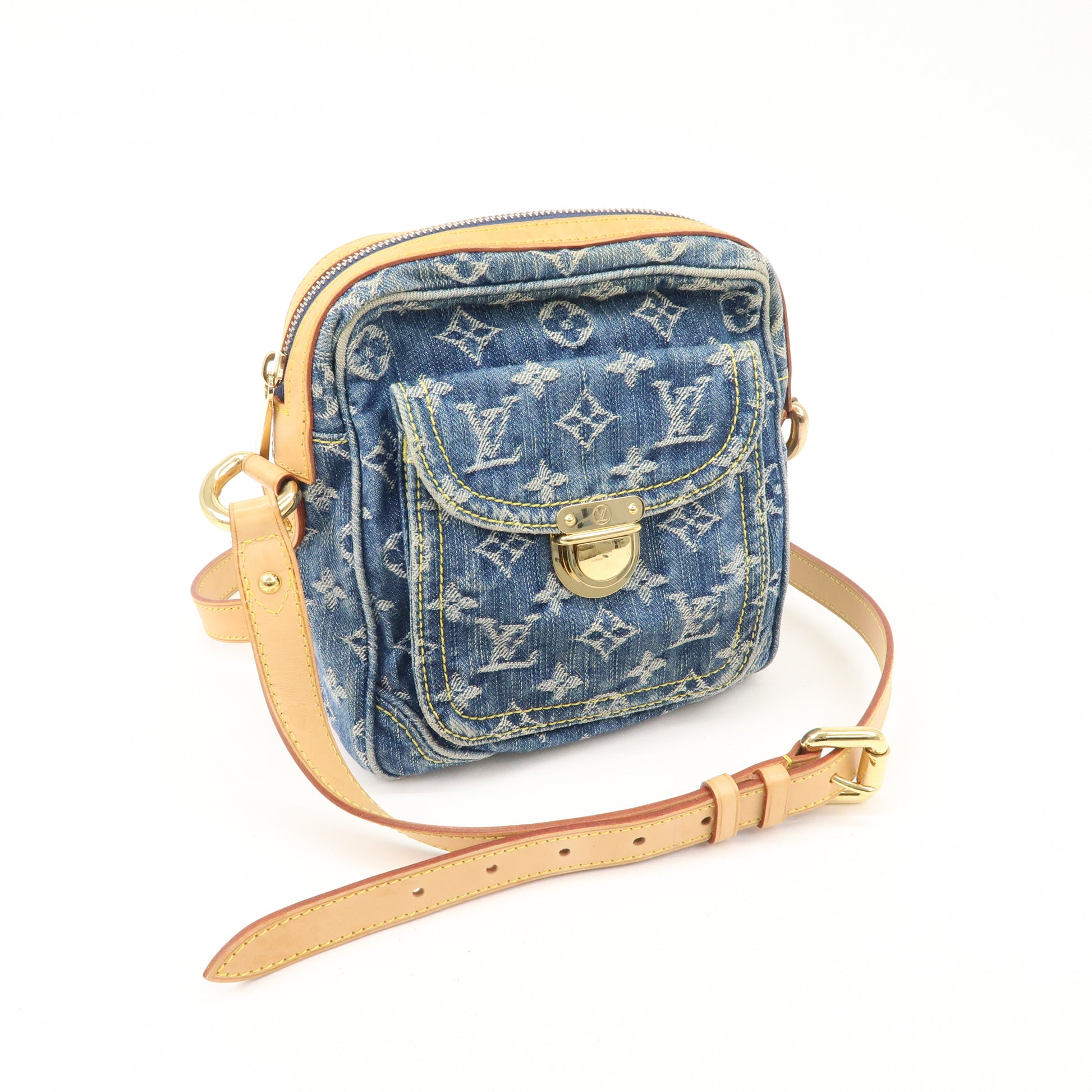 Louis Vuitton Camera Bag Crossbody Blue Monogram Denim M95348