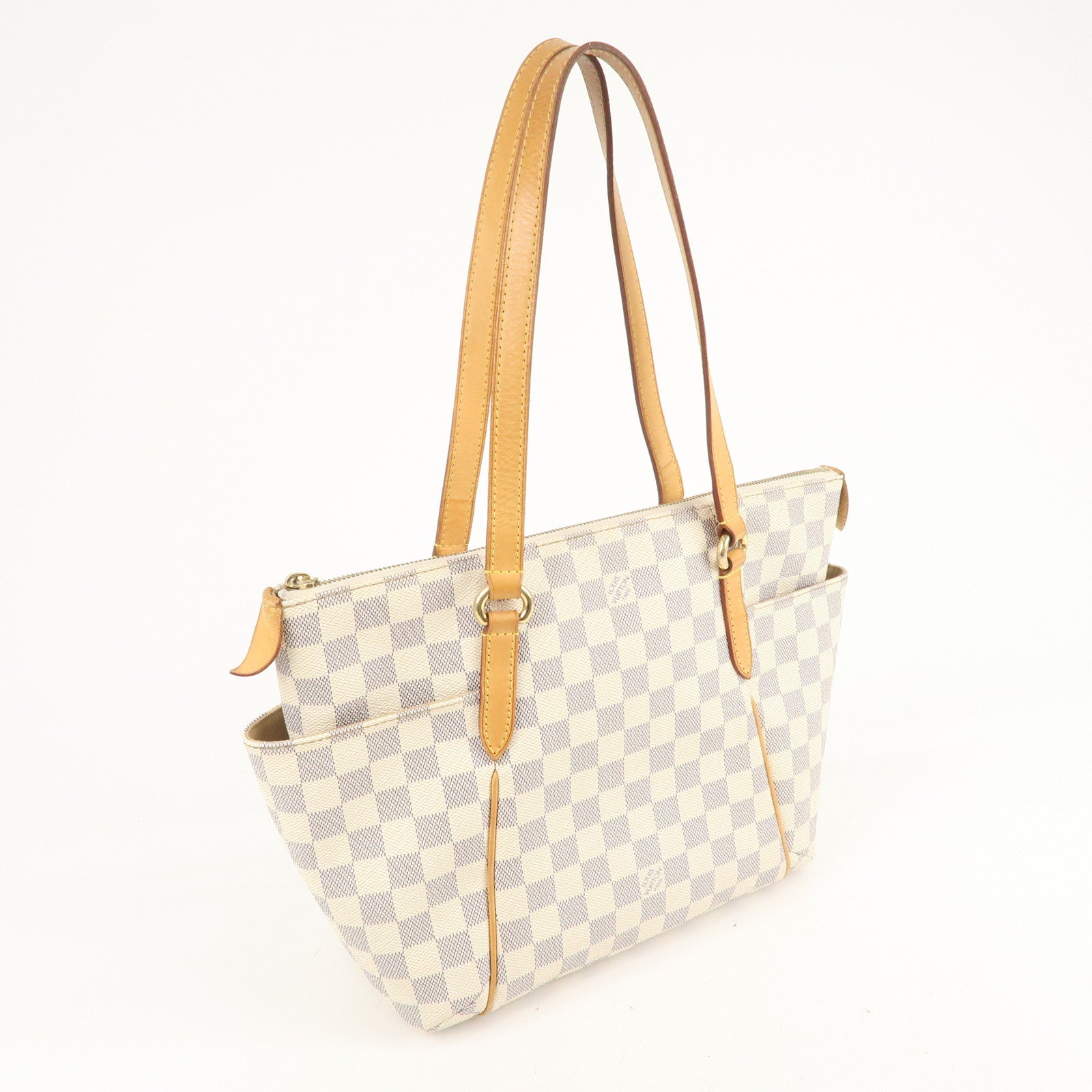 USED) LV Damier Azur Totally PM Tote Bag, Luxury, Bags & Wallets