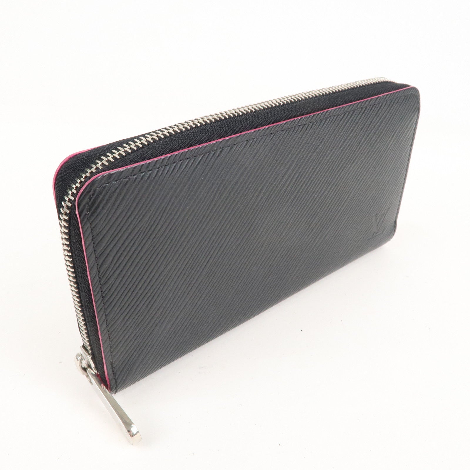 Louis Vuitton Zippy Wallet M64838 Epi Leather Noir x Hot Pink