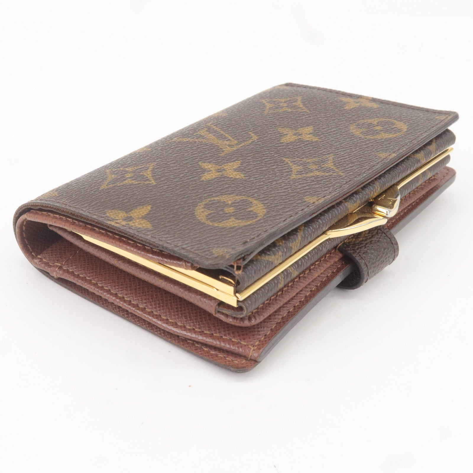 Louis Vuitton Clasp Wallet Portefeuille Viennois Brown Monogram