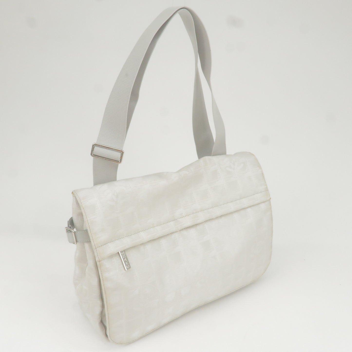 CHANEL Travel Line Nylon Jacquard Leather Shoulder Bag A29348