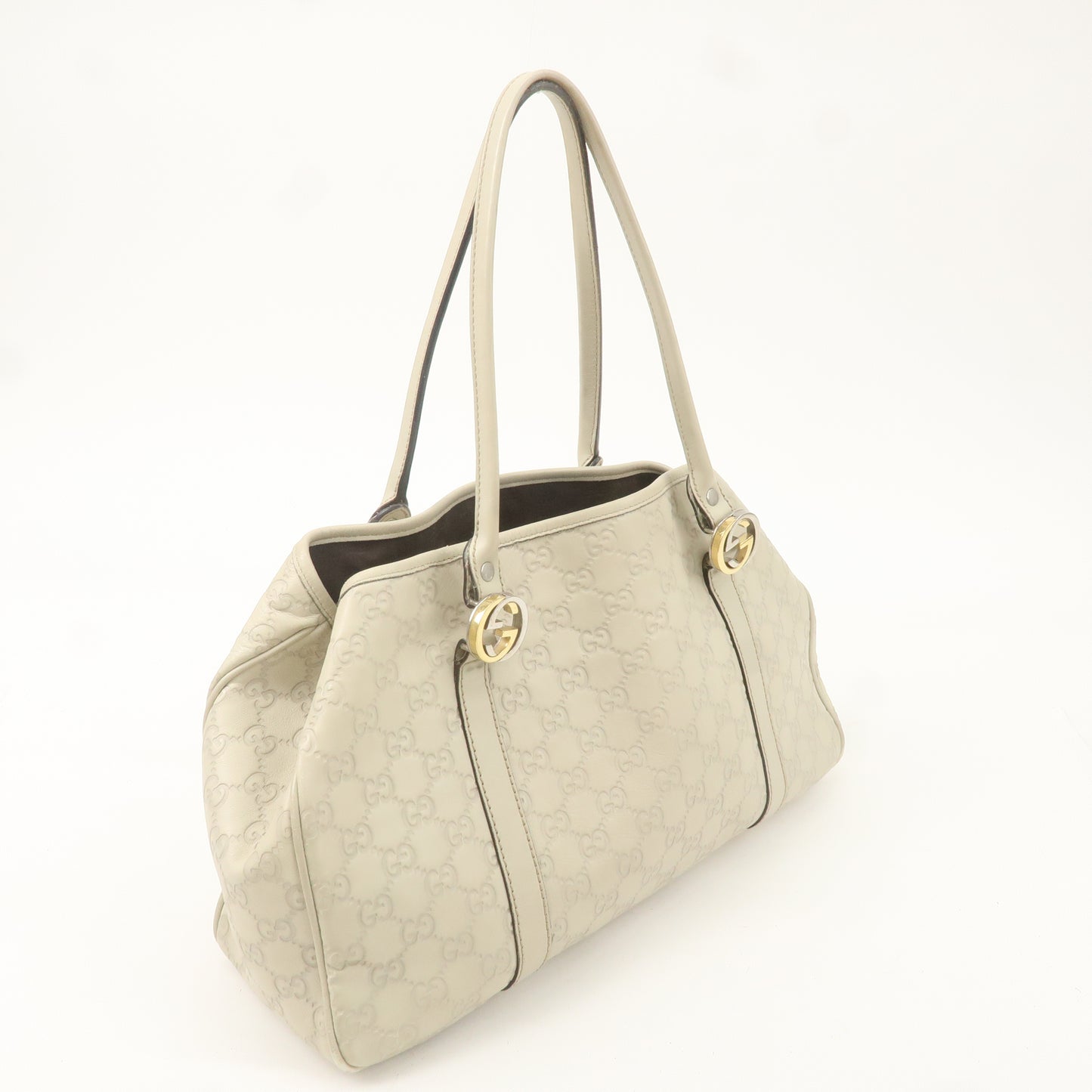 GUCCI GG Twins Guccissima Leather Tote Bag Beige 232957