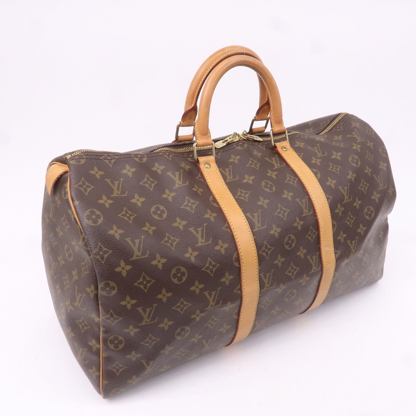 Louis Vuitton Monogram Keep All 50 Boston Bag Brown M41426