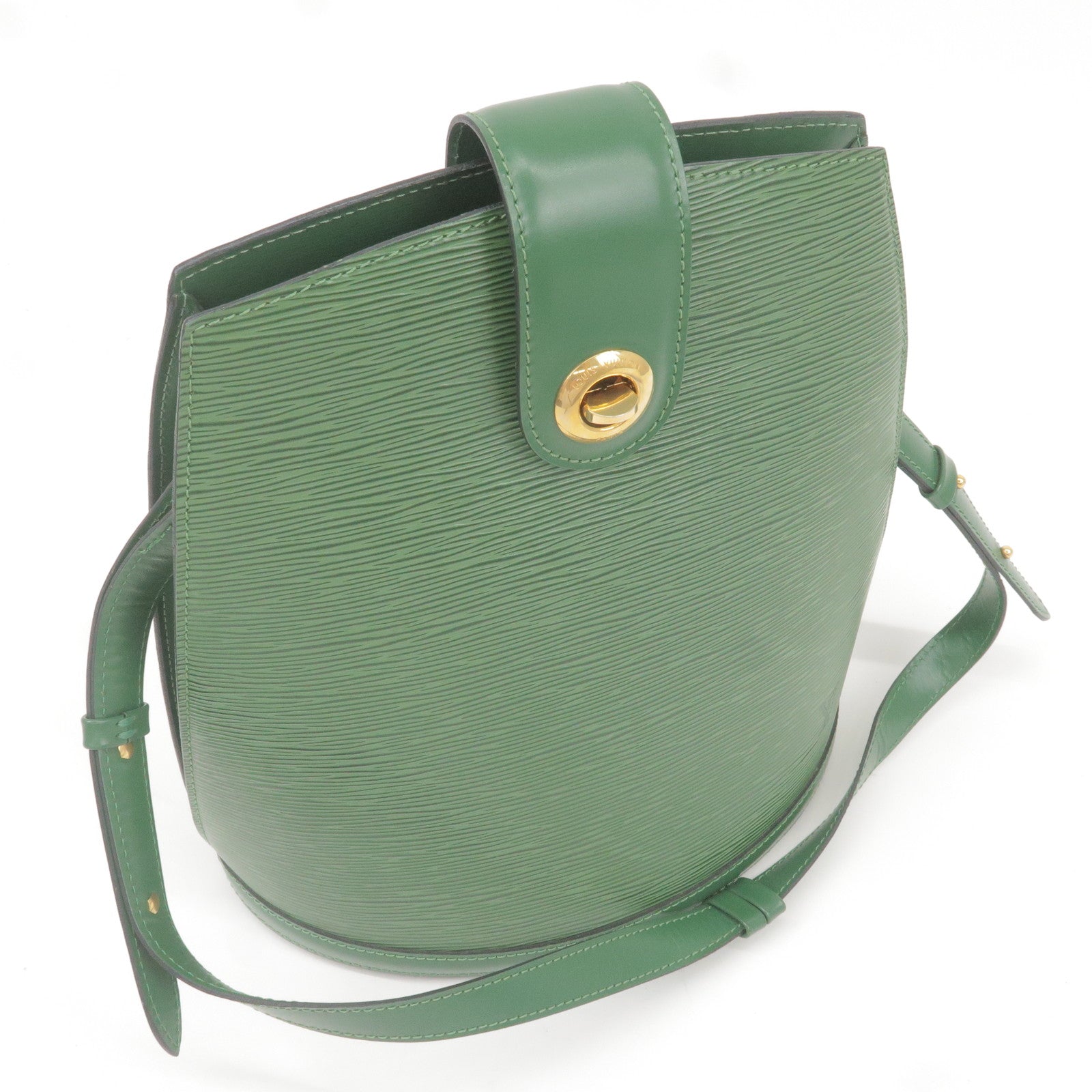 Louis Vuitton Vintage Green Epi Leather Cluny Bag // Available in store!
