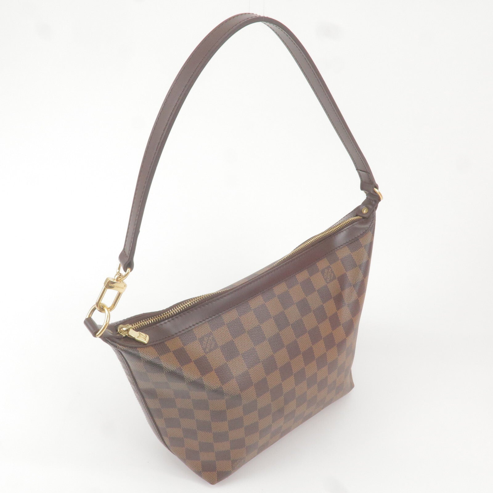 LOUIS VUITTON LV N51995 Damier Brown Leather Illovo MM Shoulder Bag Used
