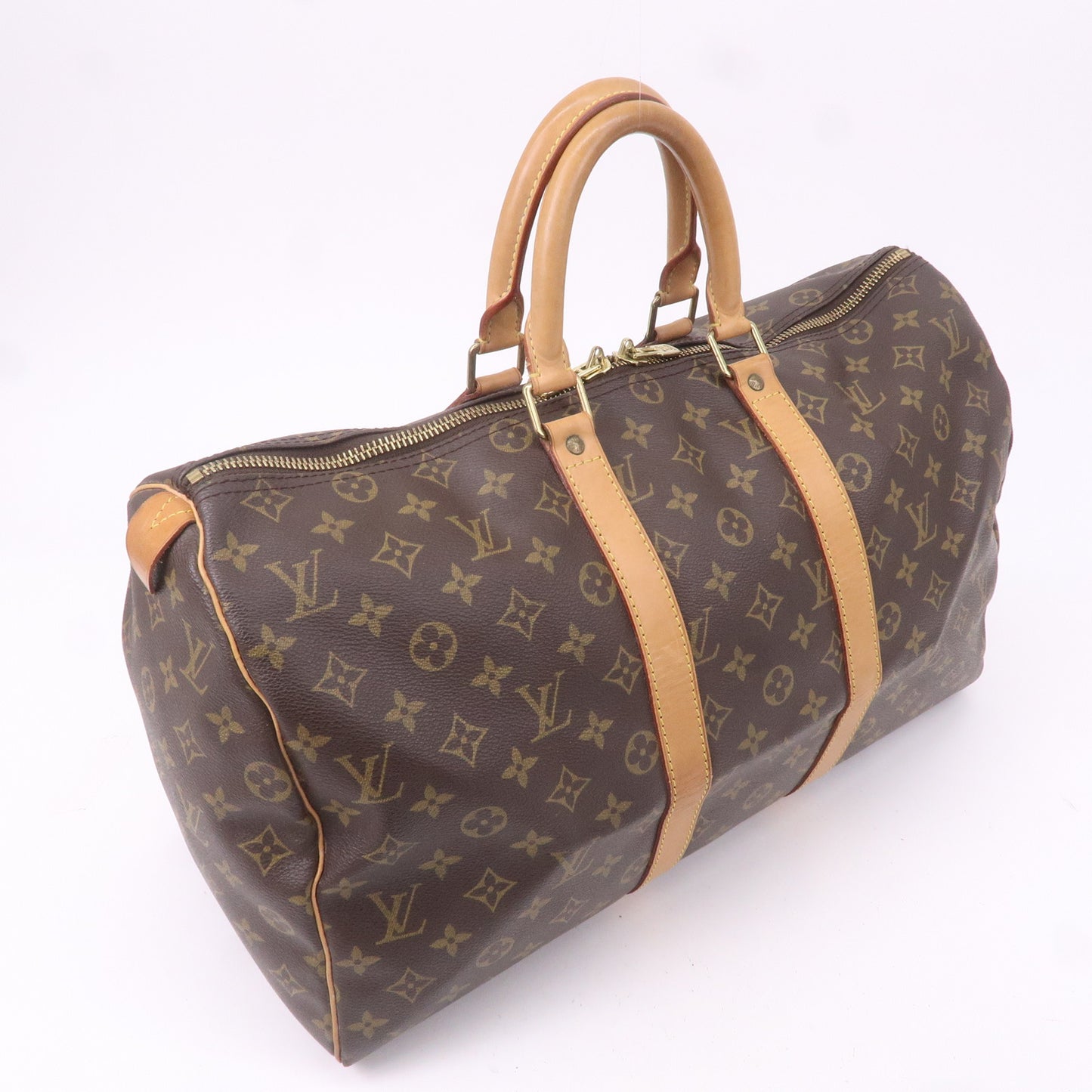 Louis Vuitton Monogram Keep All 45 Boston Bag Brown M41428