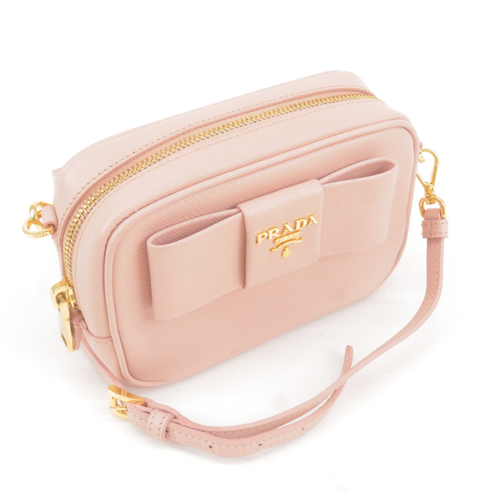 Prada Pink Saffiano Leather Camera Crossbody Bag