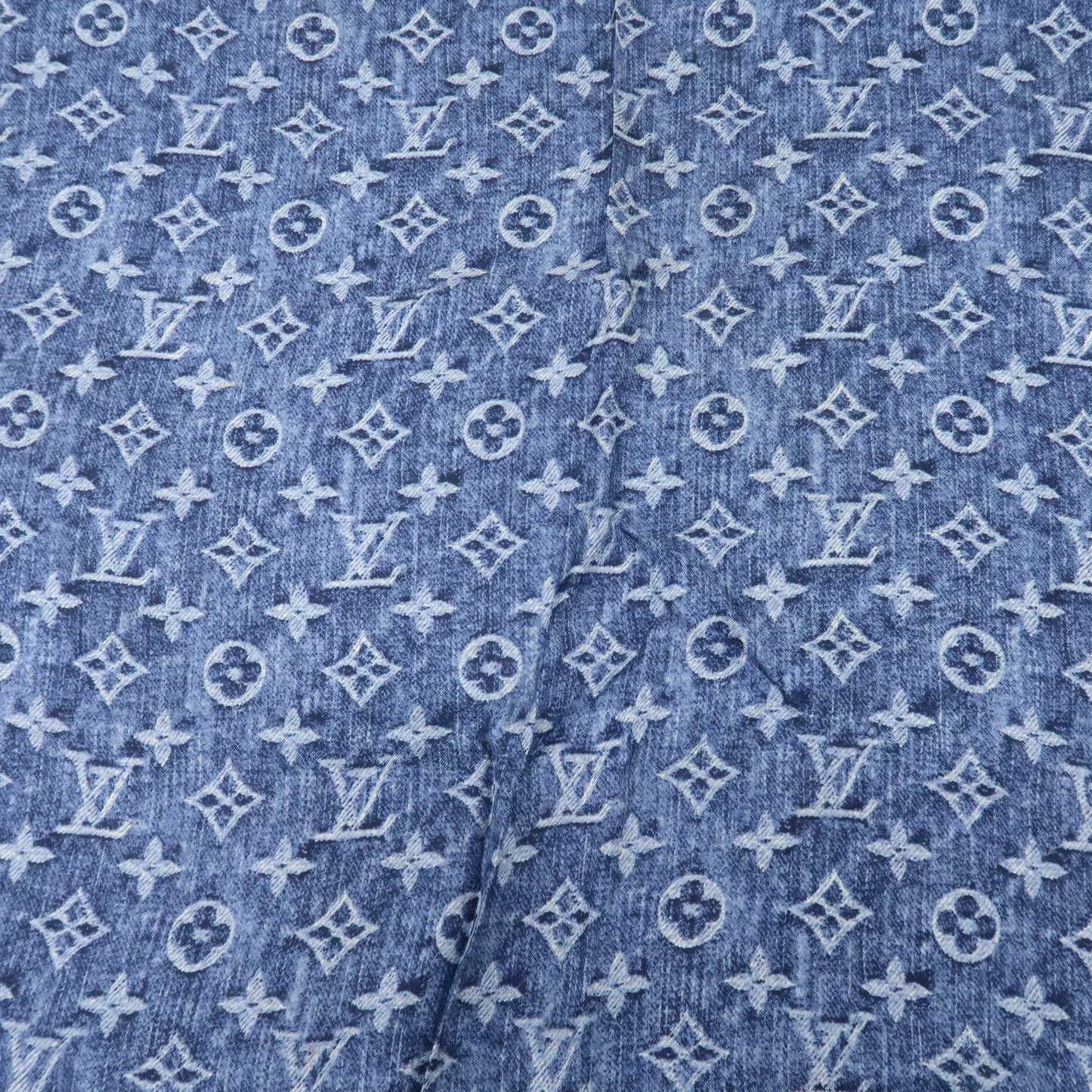 Louis Vuitton Carré Monogram Denim Scarf Silk 100% M71896