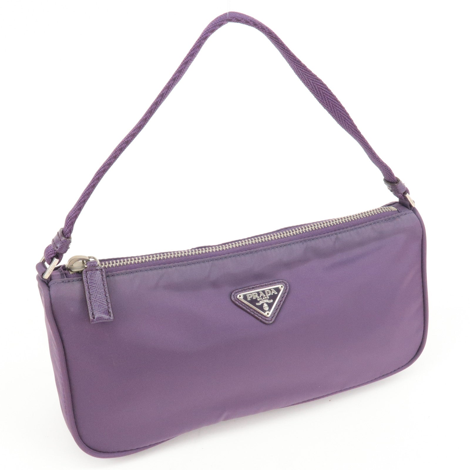 Mini Prada Milano Purple Ostrich Leather Micro Top Handle Bag Made