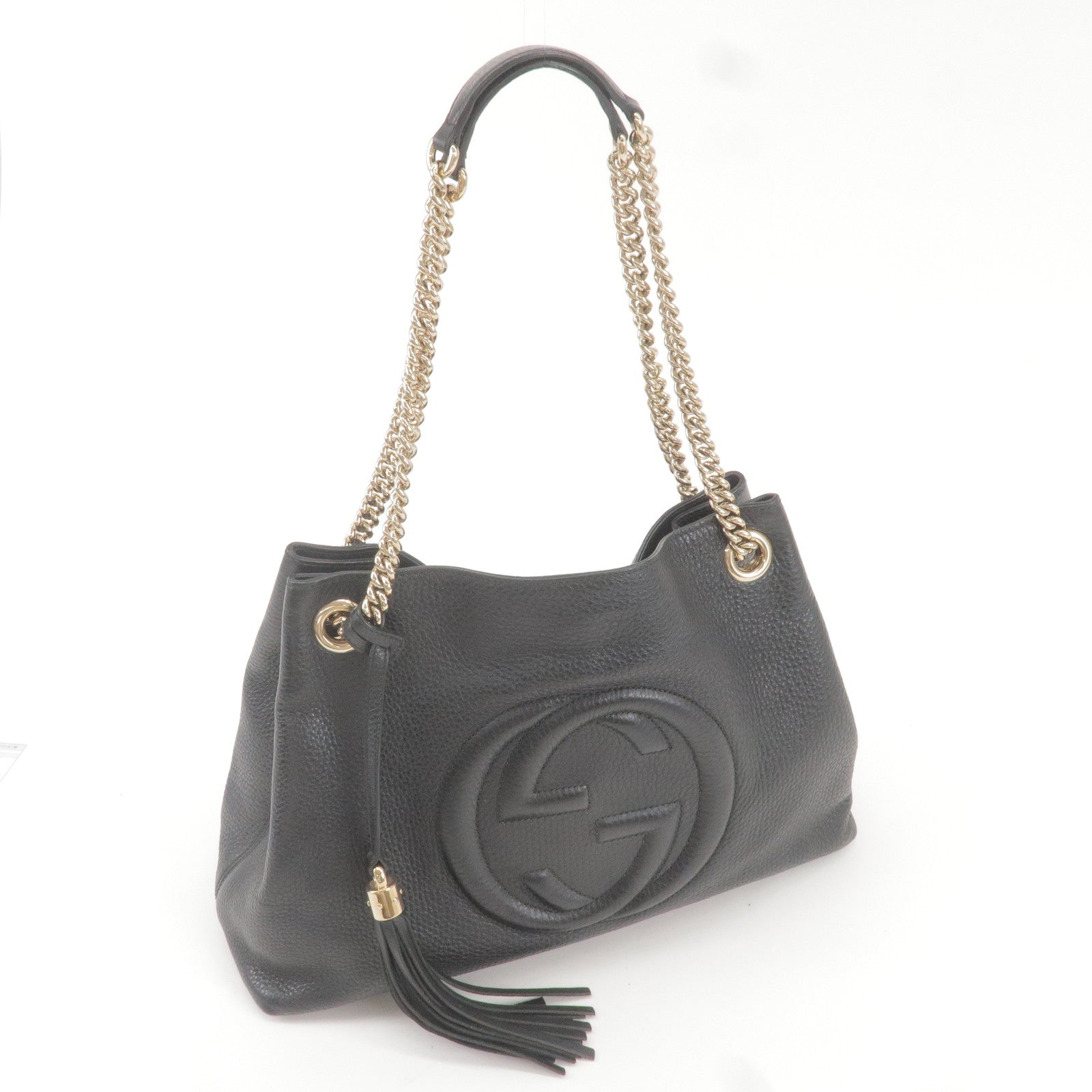 GUCCI SOHO Leather Chain Shoulder Bag Black 308982 dct