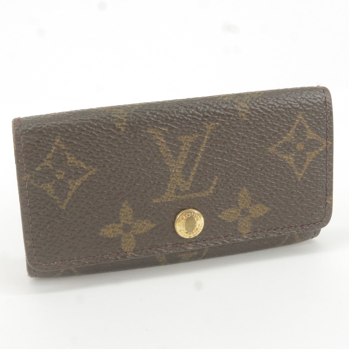 louis vuitton white leather wallet, Brown Louis Vuitton Monogram Tulum  Pochette Key Chain