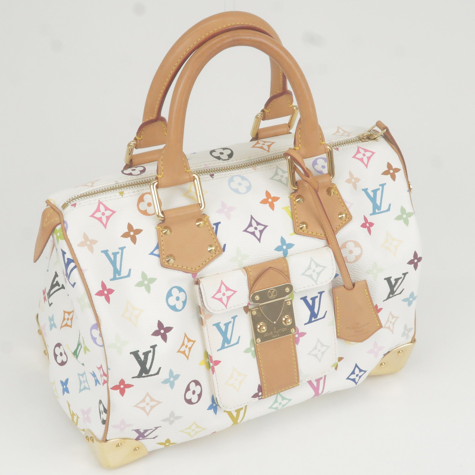 Louis Vuitton white/Multicolor Monogram Speedy 30 bag Multiple
