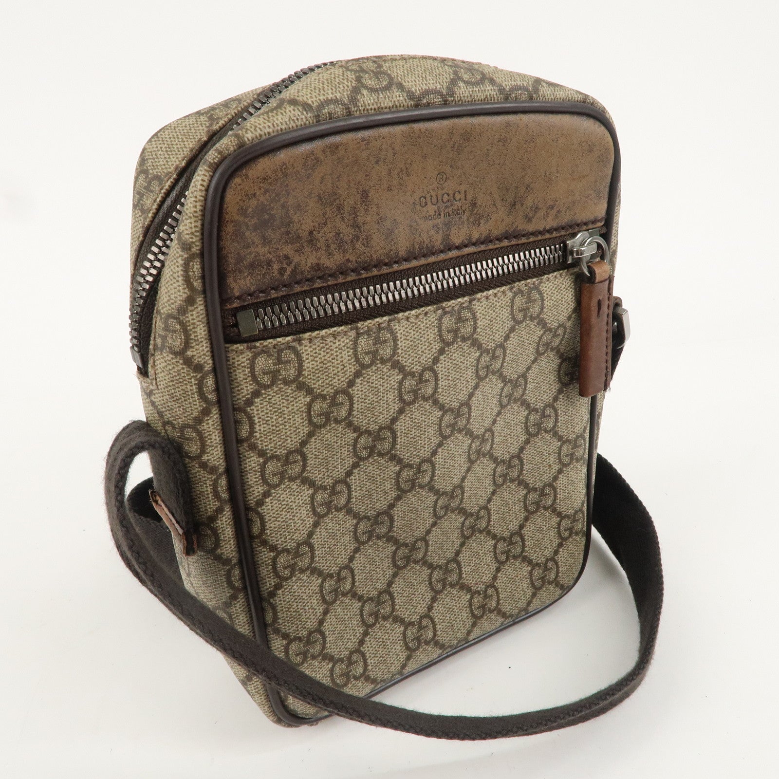 GUCCI-GG-Supreme-Leather-Shoulder-Bag-Beige-Brown-101680 – dct