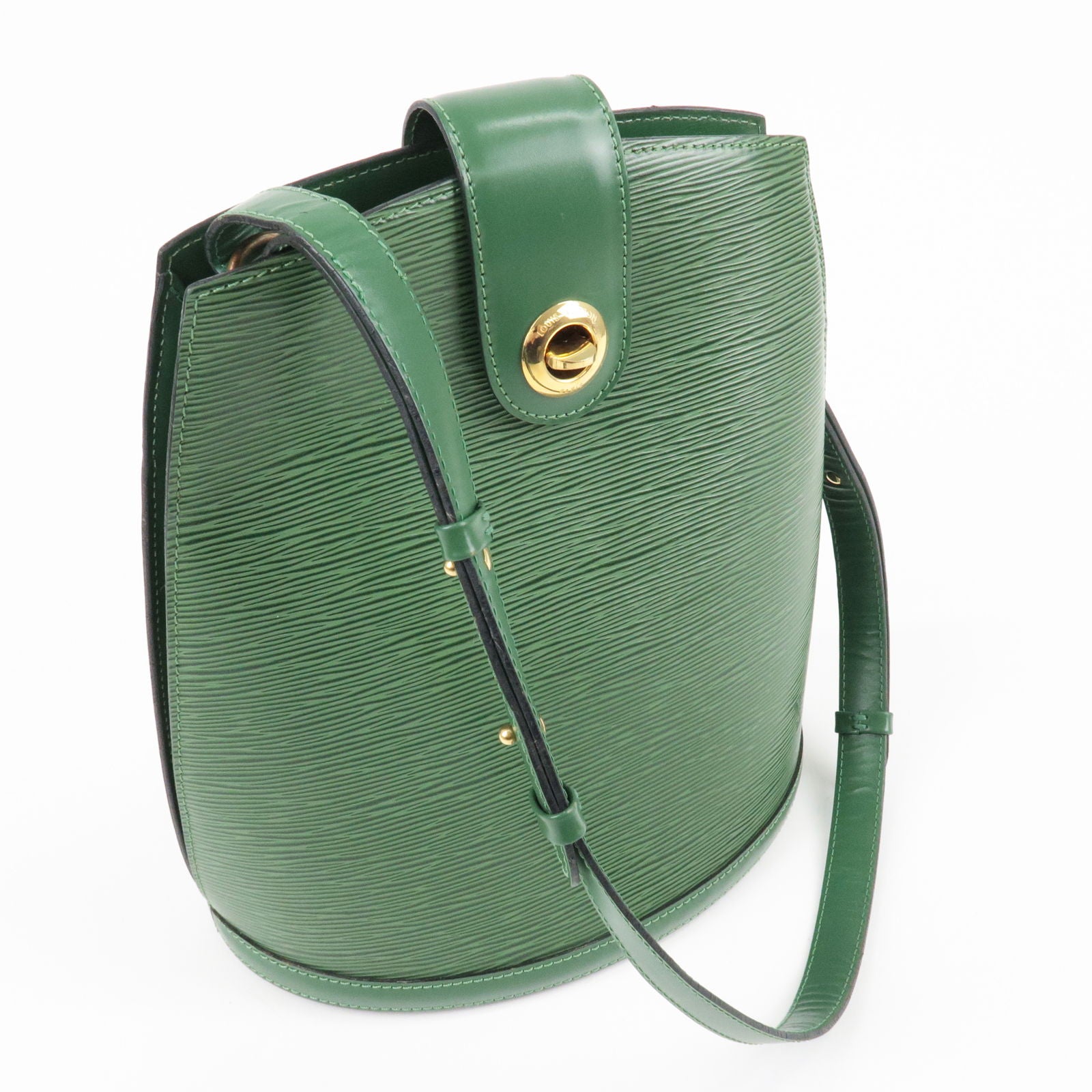 Louis Vuitton Vintage Cluny Green Epi Leather Bucket Shoulder Bag