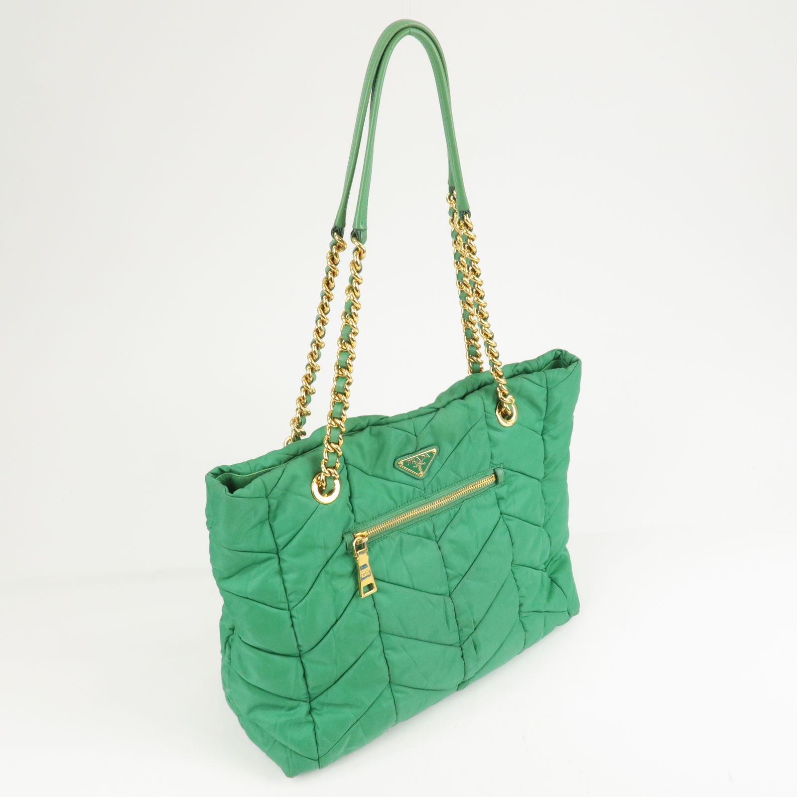 Prada green outlet tote bag