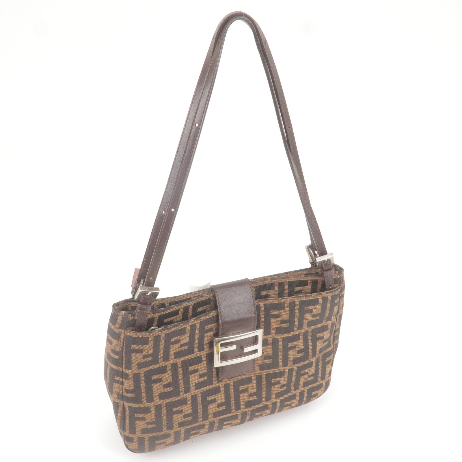 FENDI-Zucca-Canvas-Leather-Shoulder-Bag-Brown-Black-0916115 –  dct-ep_vintage luxury Store