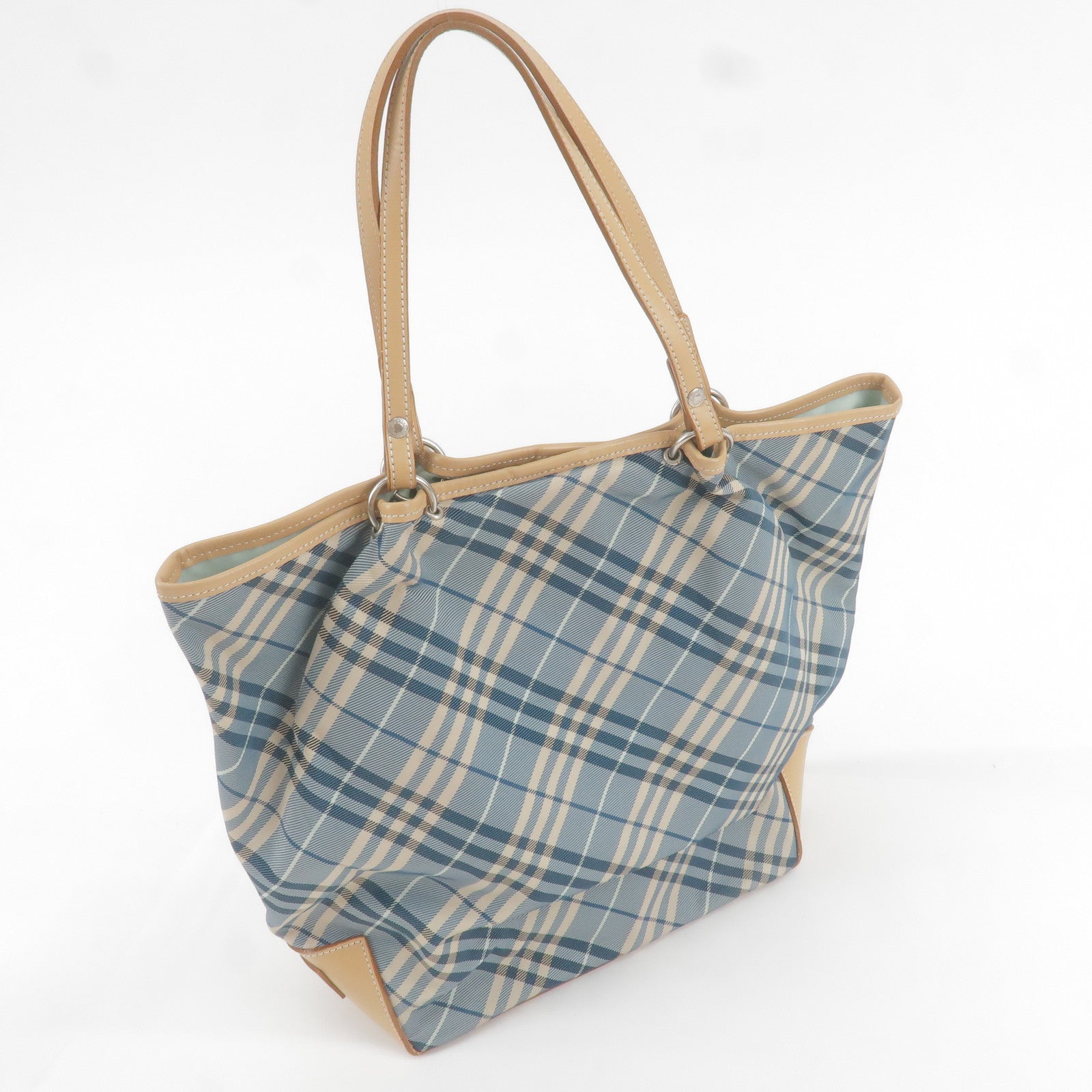 Burberry Pre-Owned Pre-Owned Coats - Canvas - Plaid - BURBERRY - Tote -  Beige – dct - Leather - Blue - Nova - Bag - ep_vintage luxury Store - Blue  - Label
