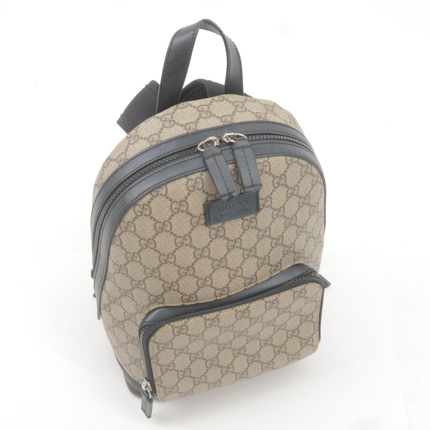 GUCCI GG Supreme Leather Small Back Pack Beige Black 429020