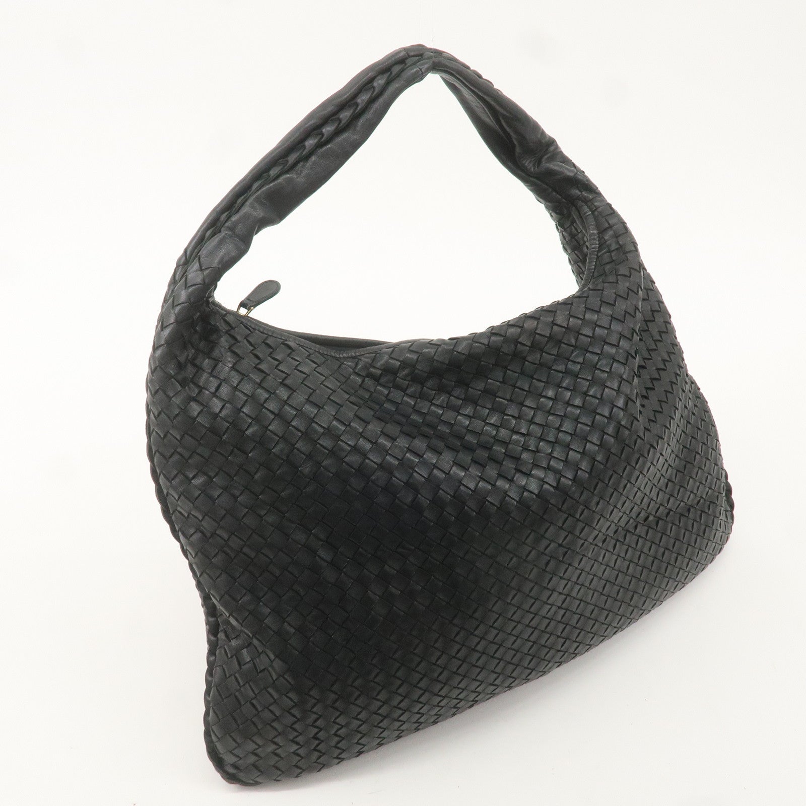 BOTTEGA-VENETA-Hobo-Intrecciato-Leather-Shoulder-Bag-Black-181140 –  dct-ep_vintage luxury Store