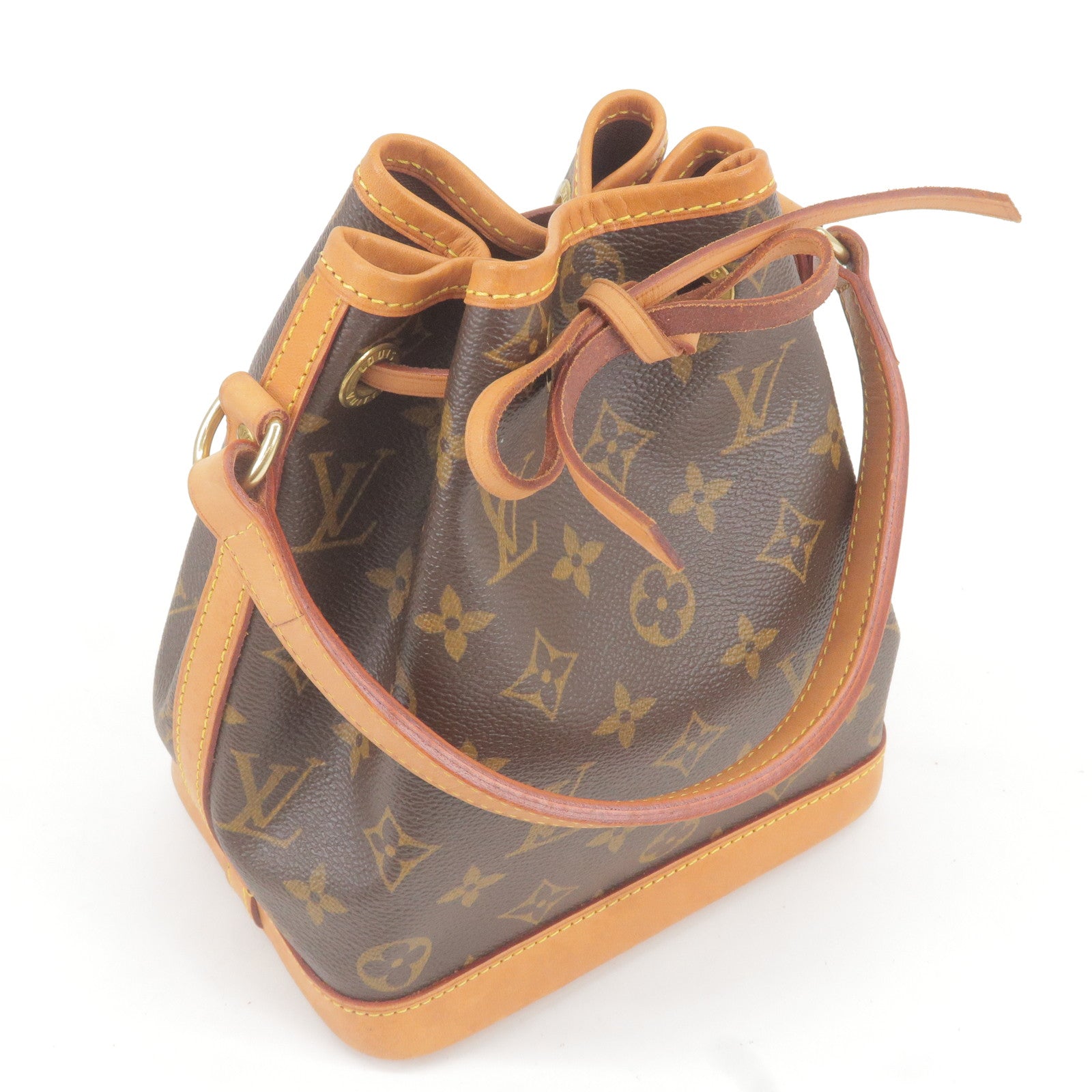 Authentic Louis Vuitton Monogram Mini Noe Hand Bag M42227 Brown Used F/S