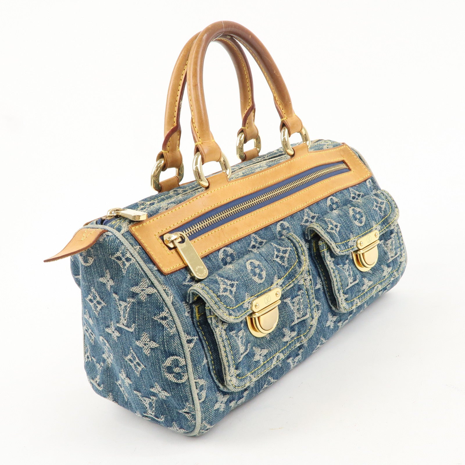 Louis Vuitton Monogram Denim Neo Speedy Boston Bag Blue M95019