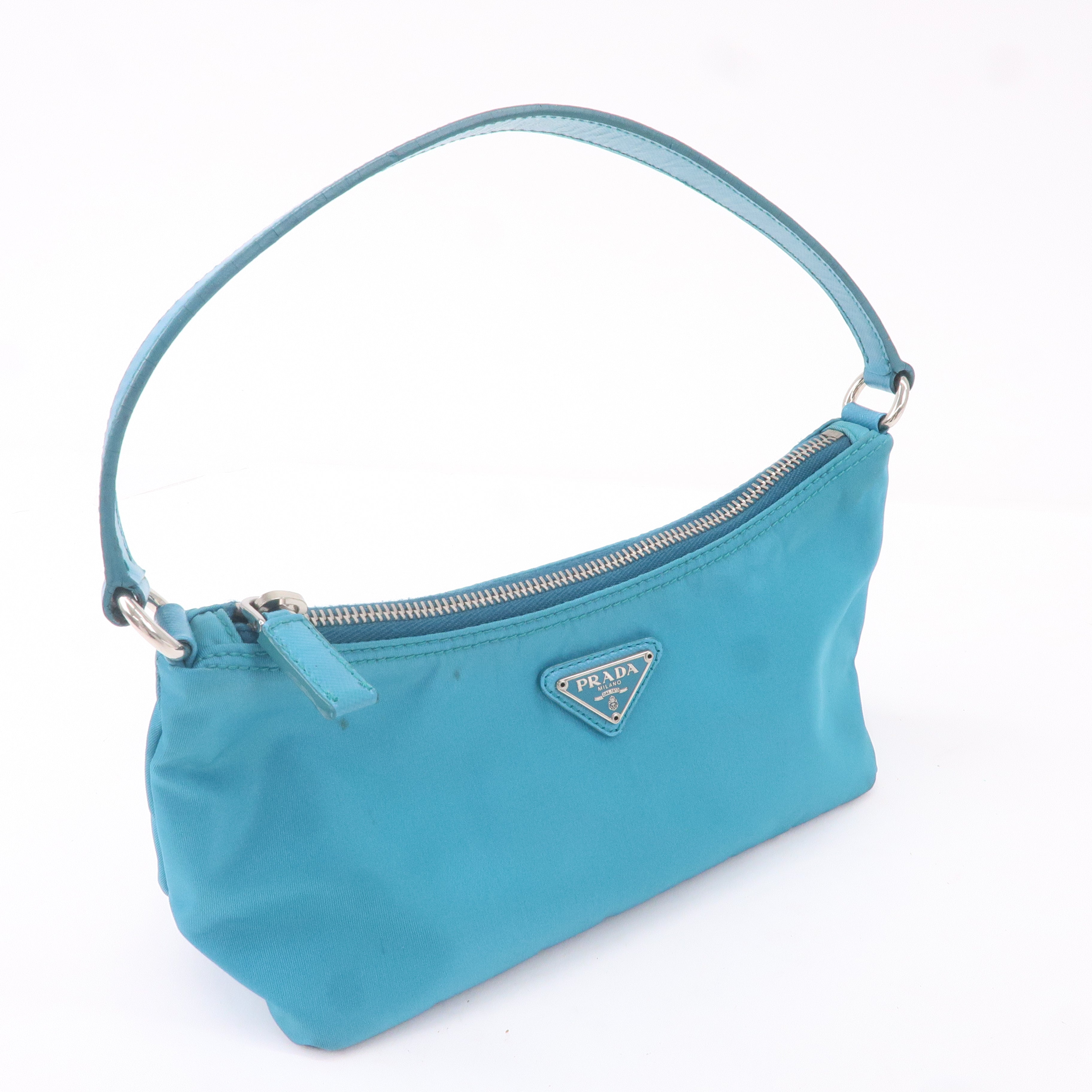 Turquoise prada shop bag