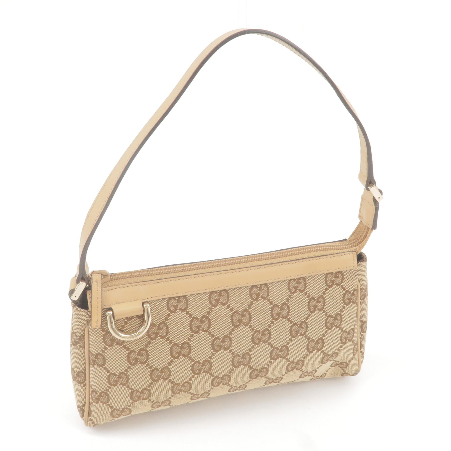 GUCCI Abbey GG Canvas Leather Hand Bag Beige Brown 145750