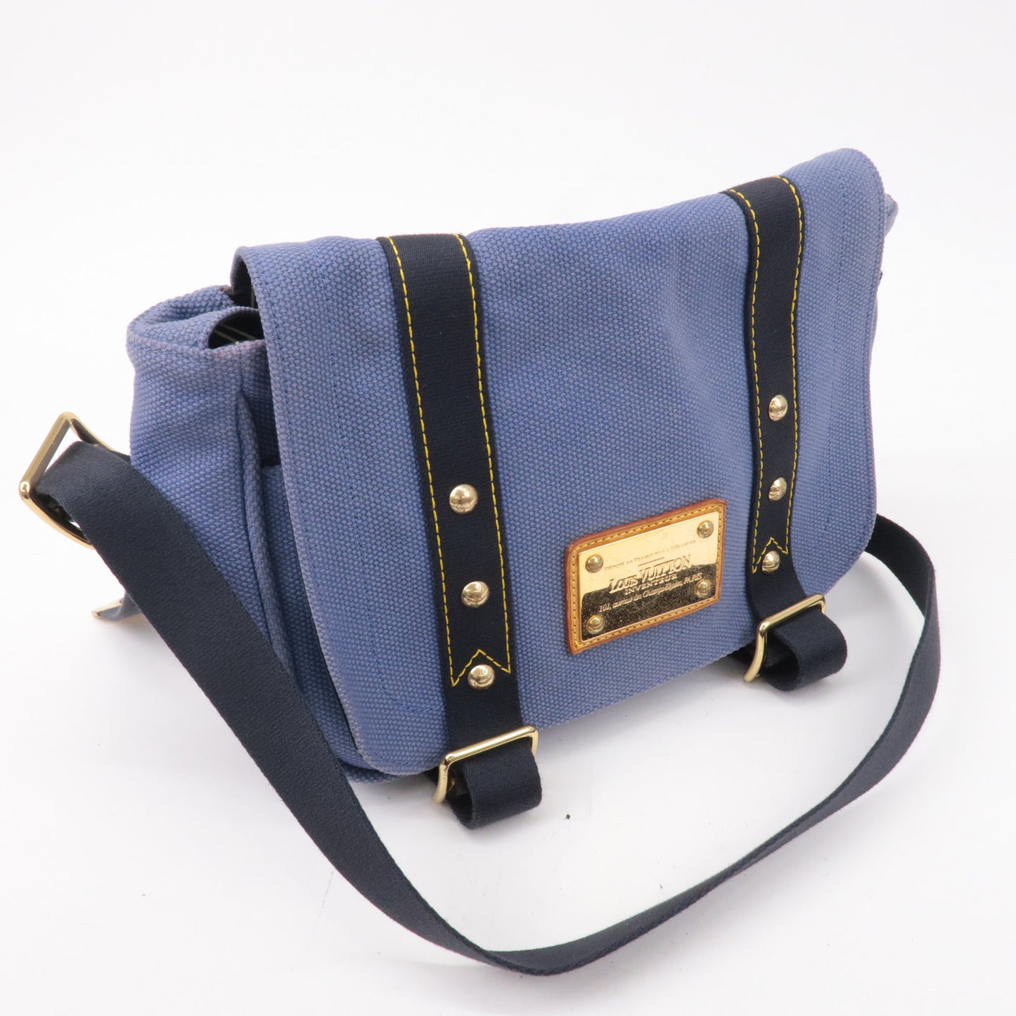 Louis Vuitton Antigua Besace PM Shoulder Bag Blue M40081