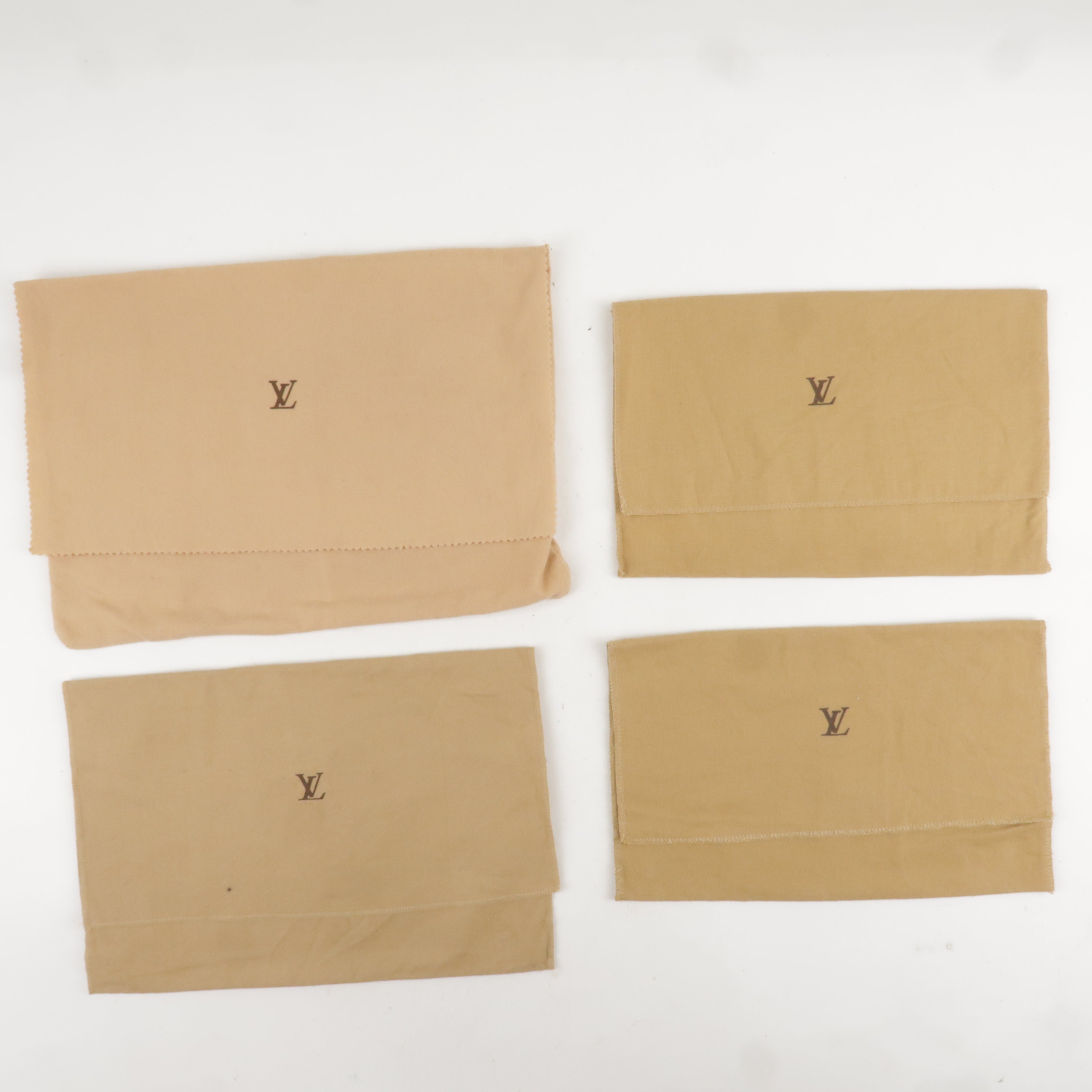 Louis Vuitton Set of 10 Dust Bag Flap Style Beige Brown