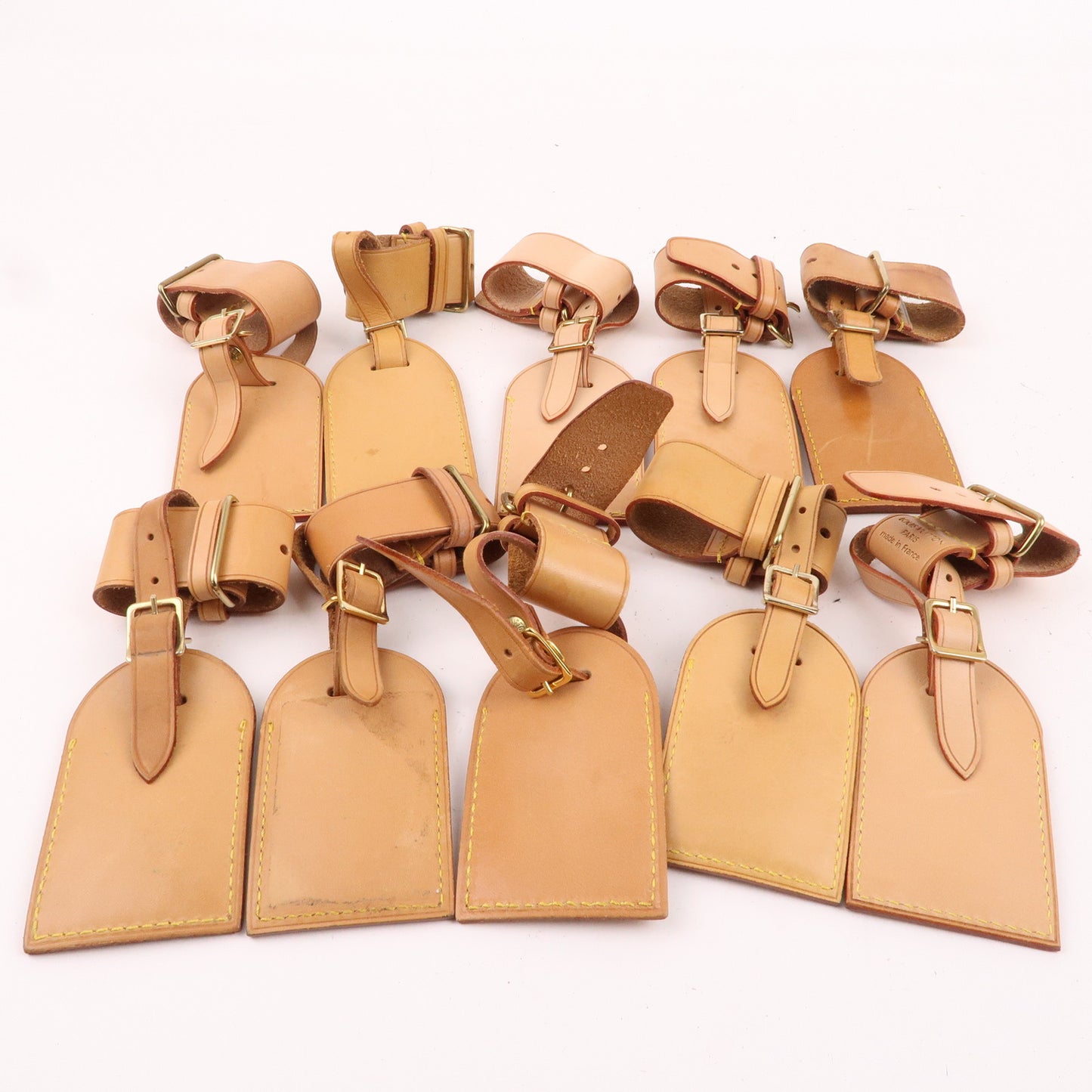 Louis Vuitton Set of 10 Name Tag & Poignet Leather Beige