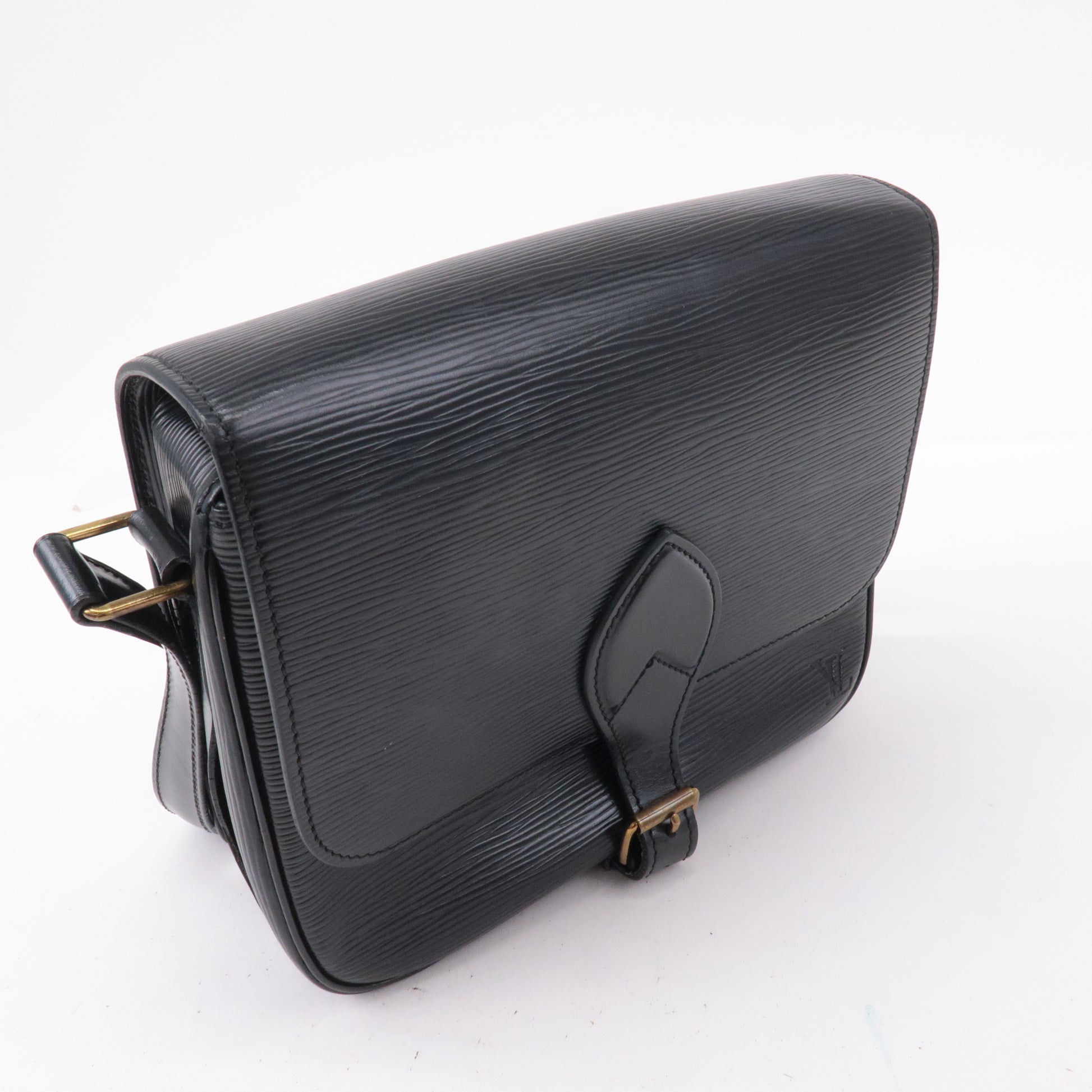 Black Epi Leather Noir Cartouchiere Crossbody Bag
